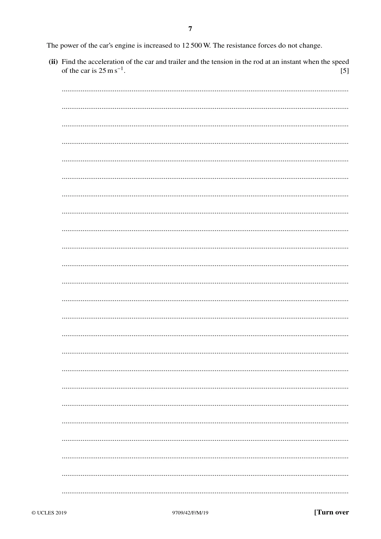 Cambridge A Level Mathematics 9709 2019 Feb/March Paper 4 · Variant 2 question paper, page 7 of 16