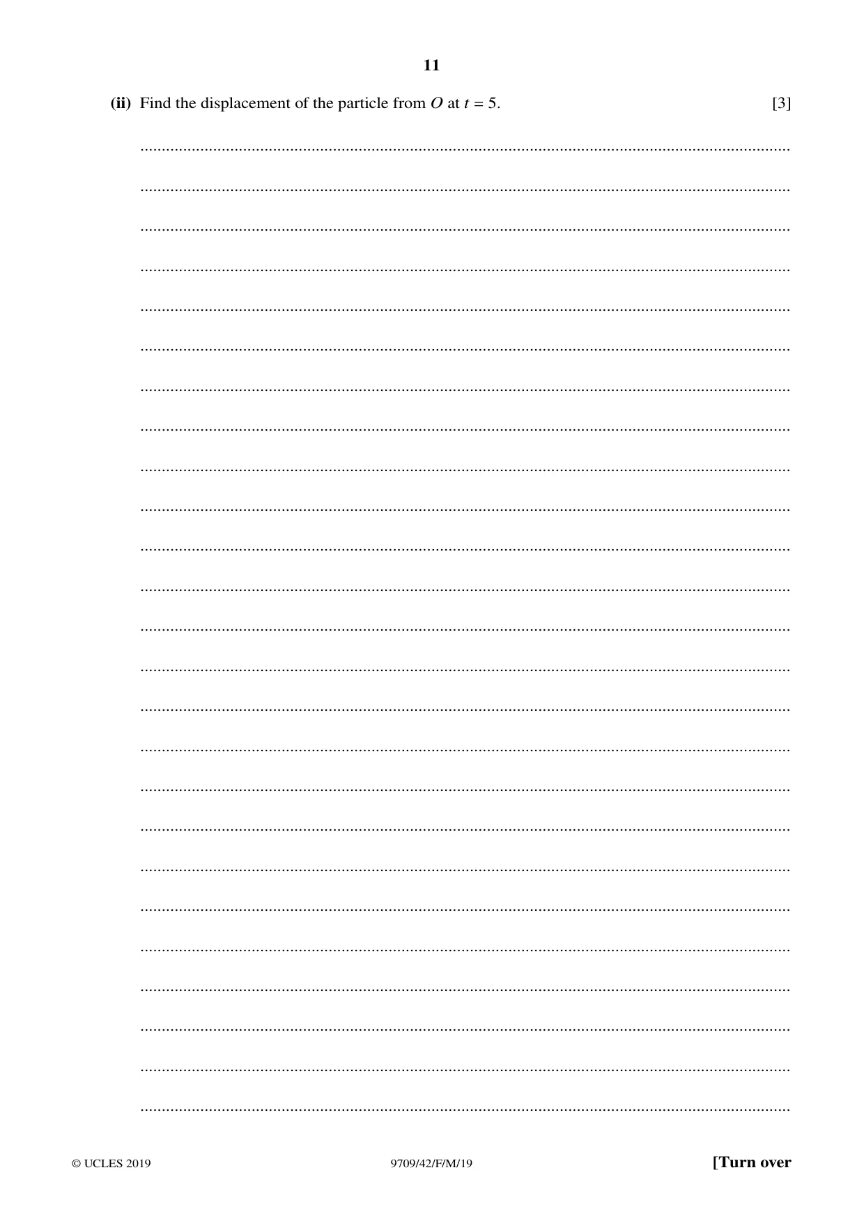 Cambridge A Level Mathematics 9709 2019 Feb/March Paper 4 · Variant 2 question paper, page 11 of 16