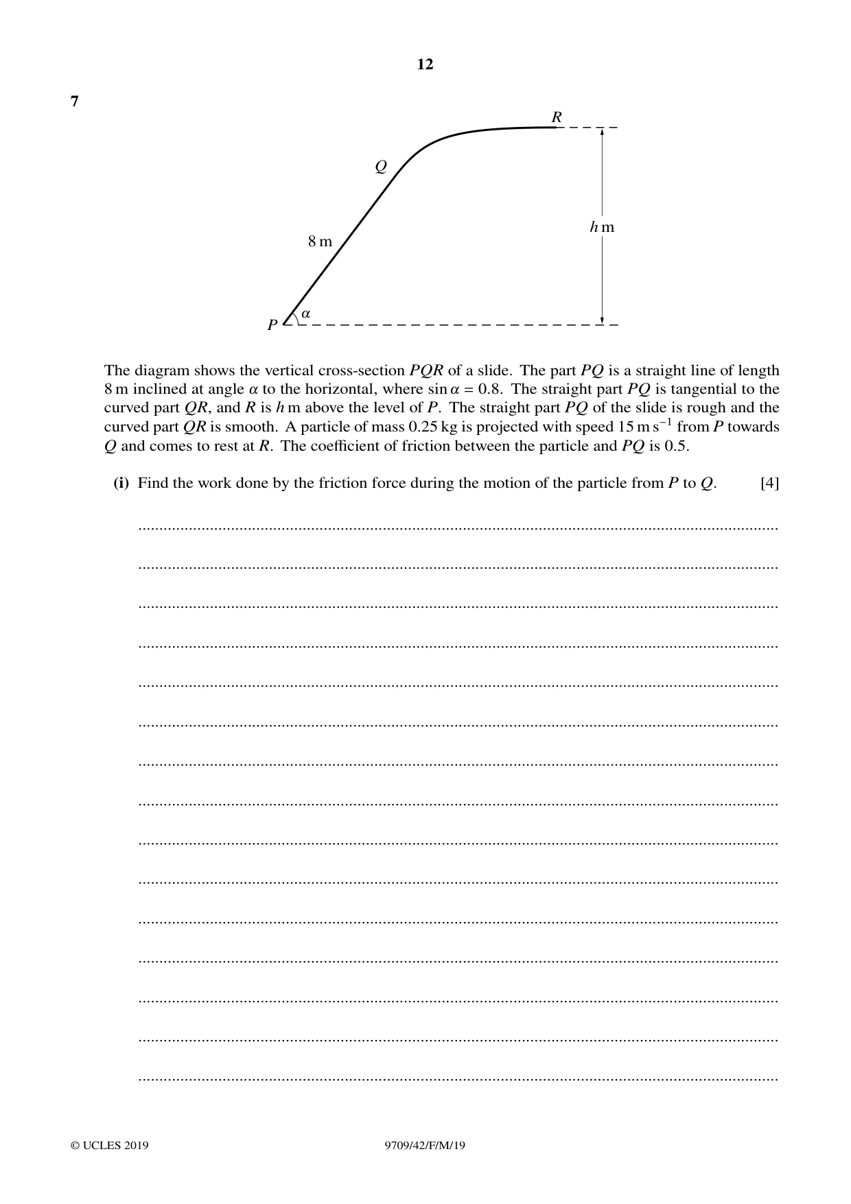 Cambridge A Level Mathematics 9709 2019 Feb/March Paper 4 · Variant 2 question paper, page 12 of 16