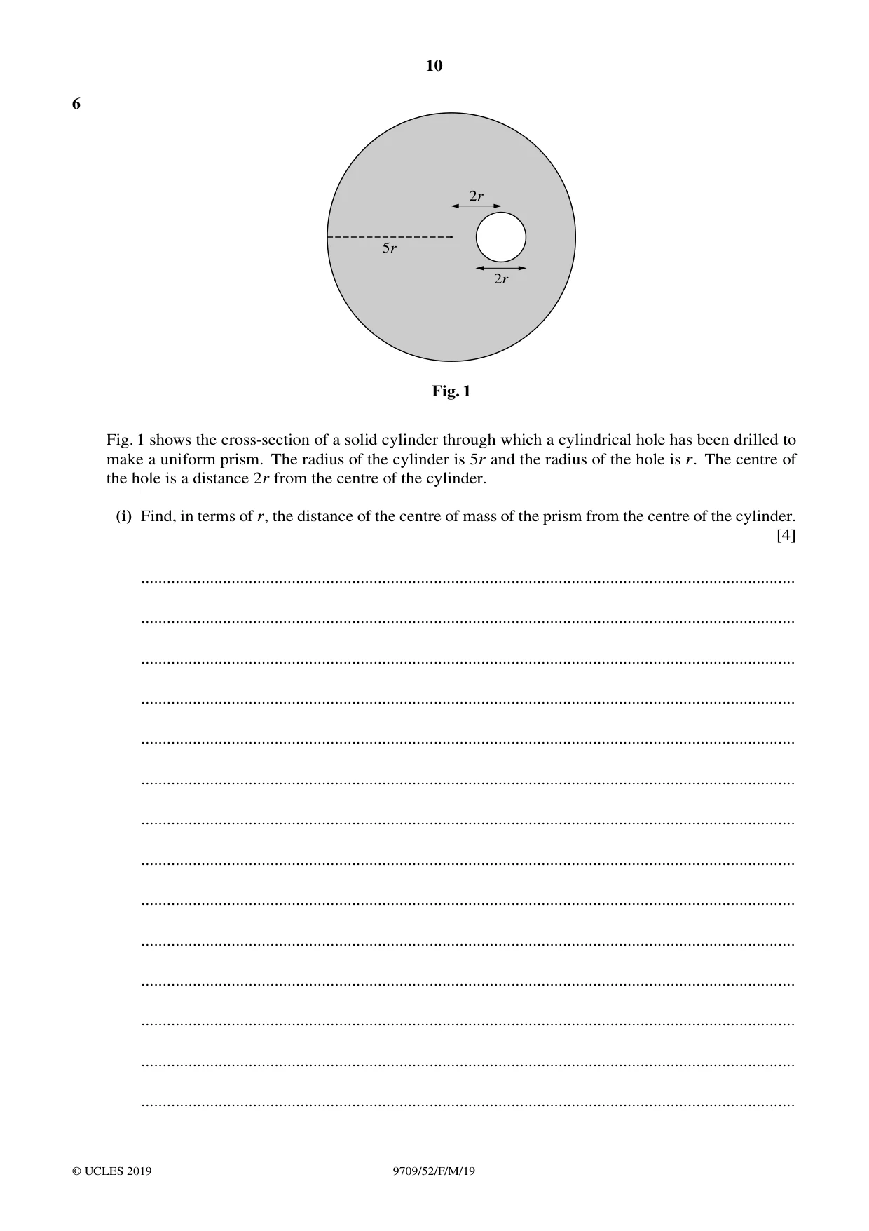 Cambridge A Level Mathematics 9709 2019 Feb/March Paper 5 · Variant 2 question paper, page 10 of 16