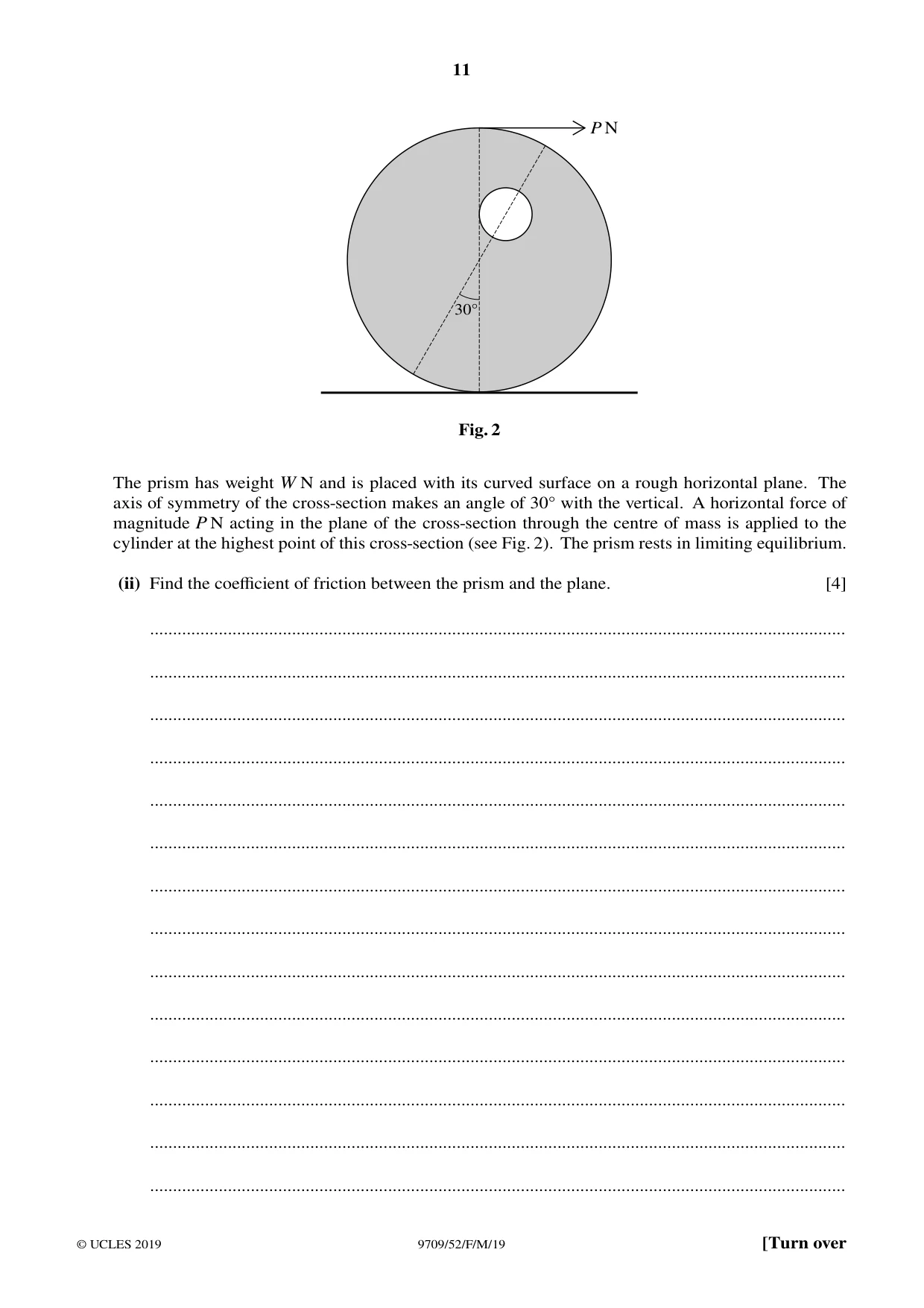 Cambridge A Level Mathematics 9709 2019 Feb/March Paper 5 · Variant 2 question paper, page 11 of 16