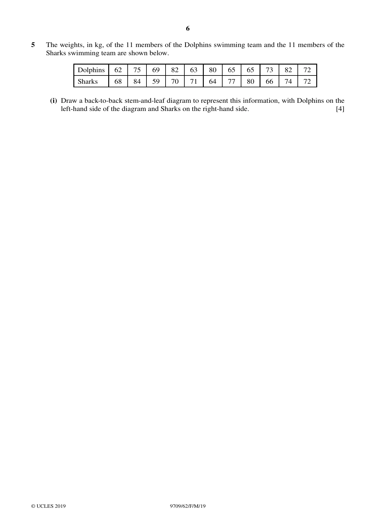 Cambridge A Level Mathematics 9709 2019 Feb/March Paper 6 · Variant 2 question paper, page 6 of 12