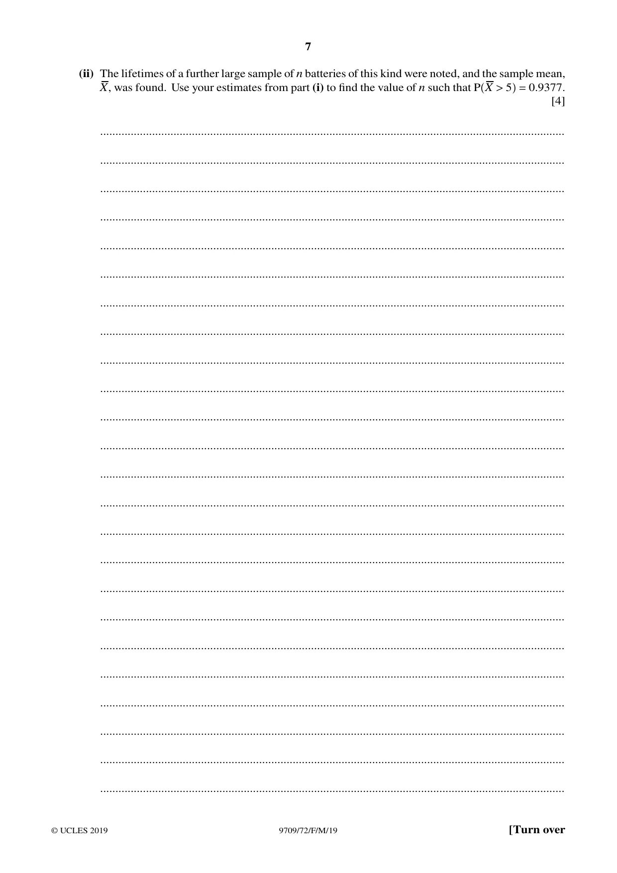 Cambridge A Level Mathematics 9709 2019 Feb/March Paper 7 · Variant 2 question paper, page 7 of 16