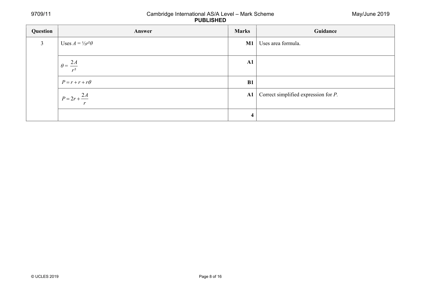 Mark scheme, page 8 of 16