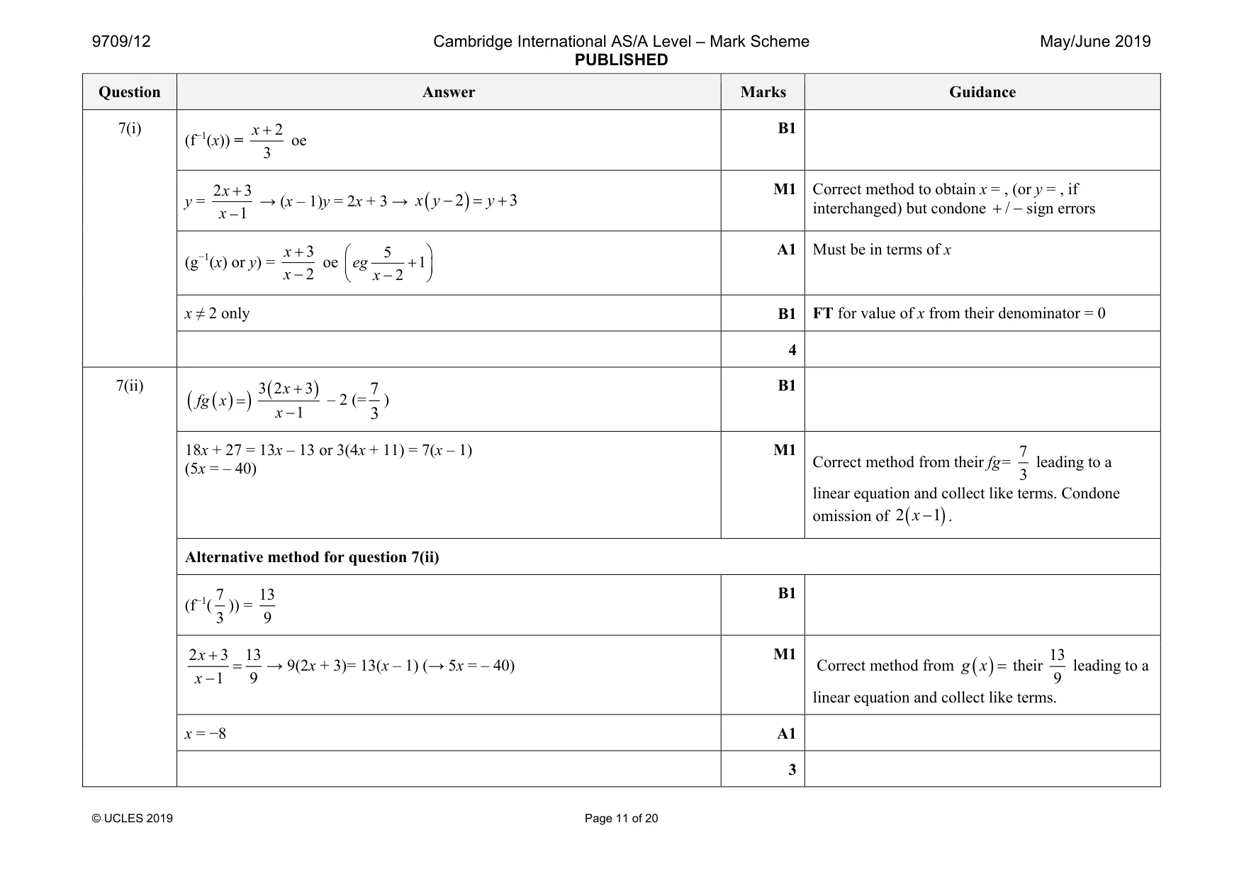 Mark scheme, page 11 of 20