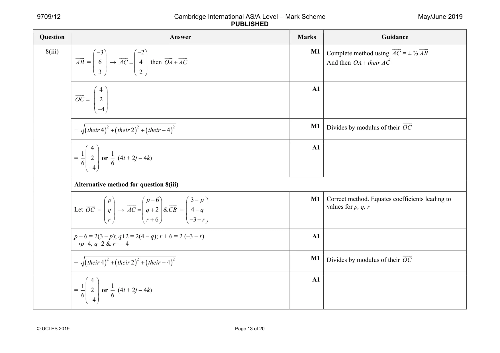 Mark scheme, page 13 of 20