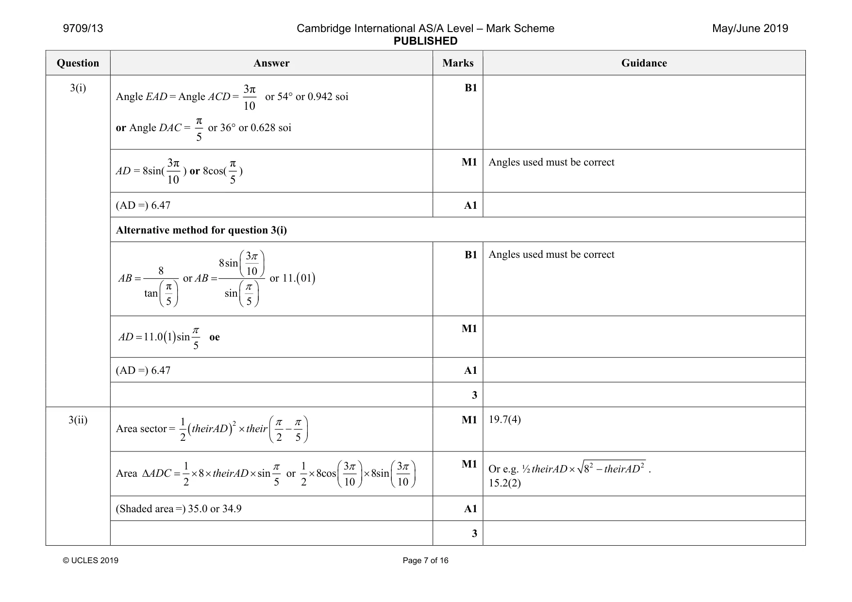 Mark scheme, page 7 of 16