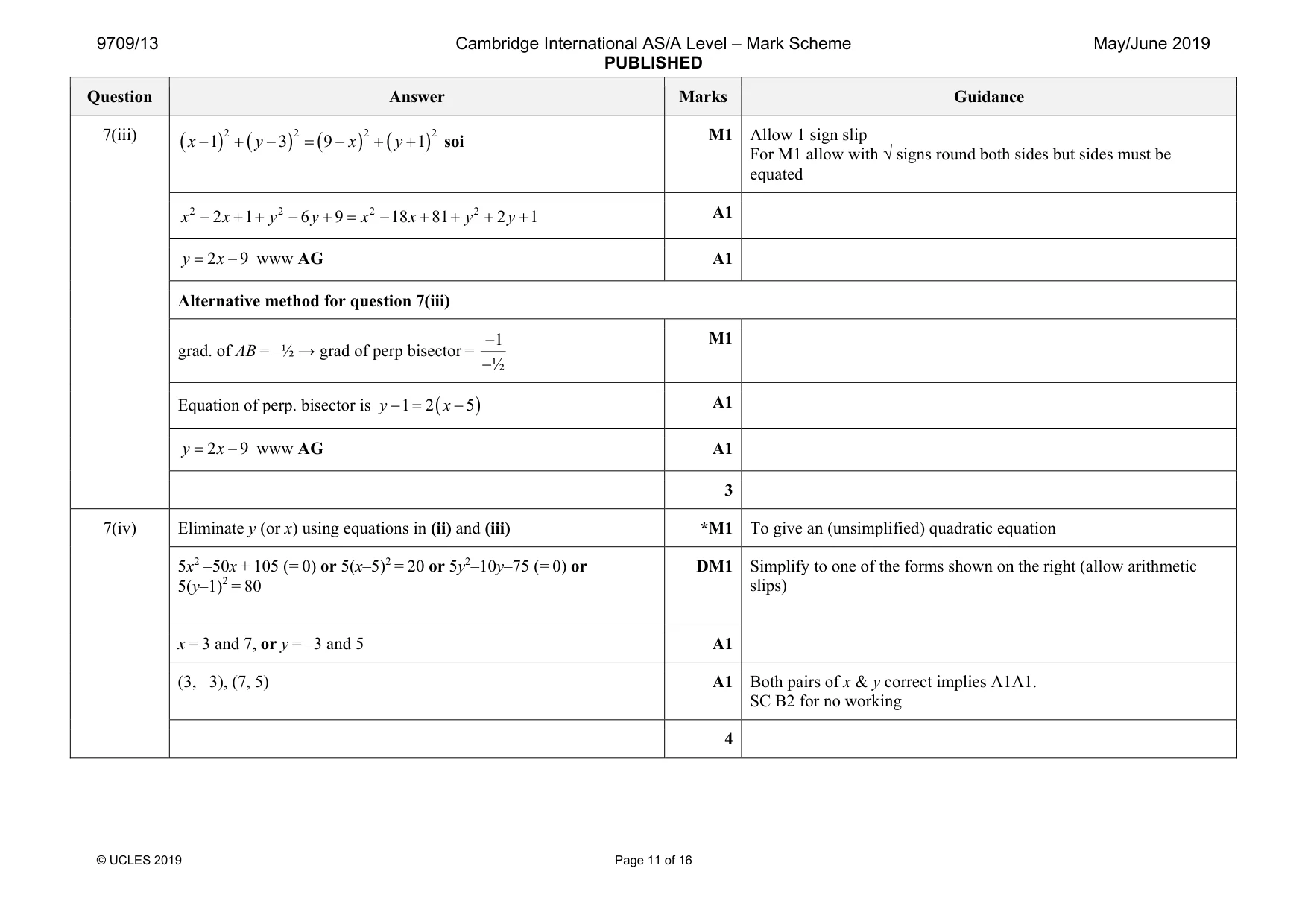 Mark scheme, page 11 of 16