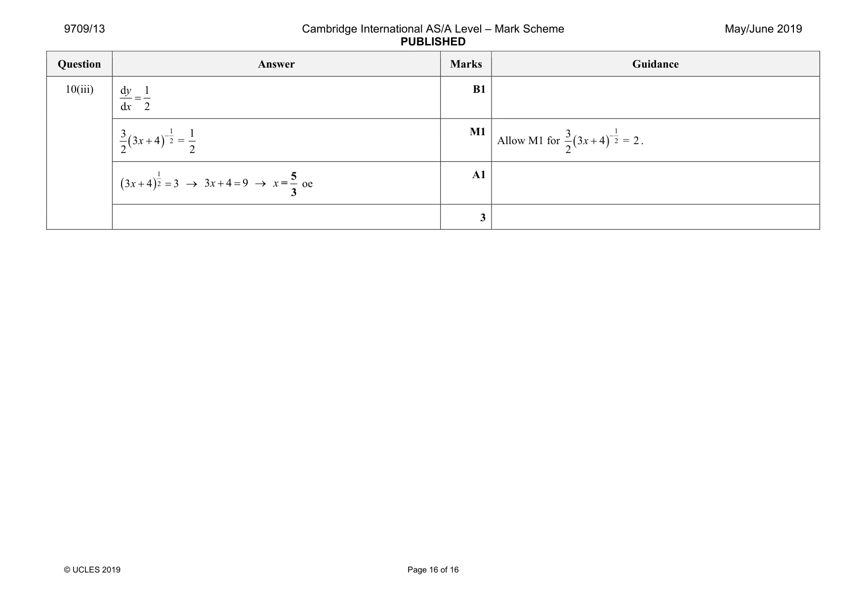 Mark scheme, page 16 of 16