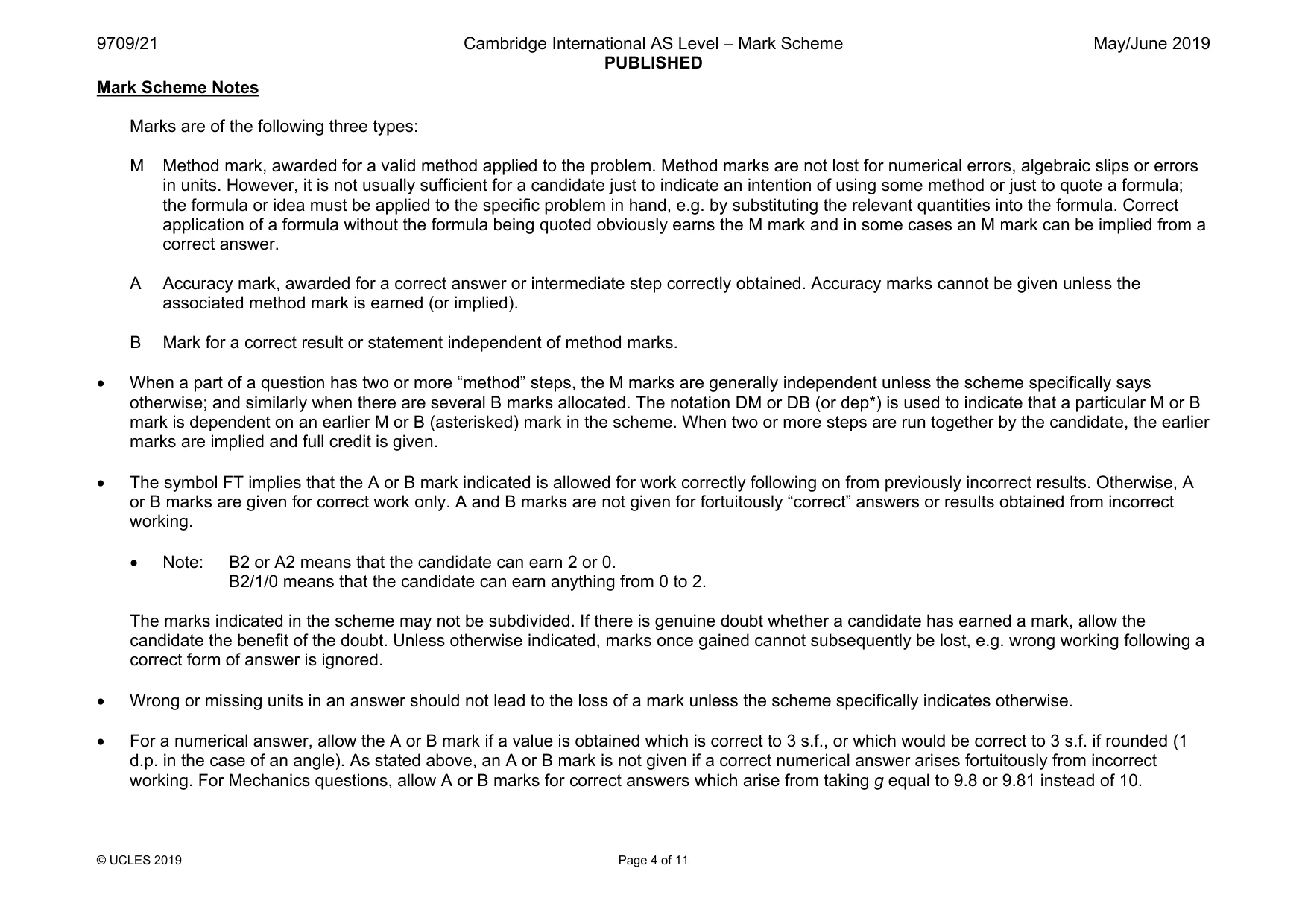 Mark scheme, page 4 of 11