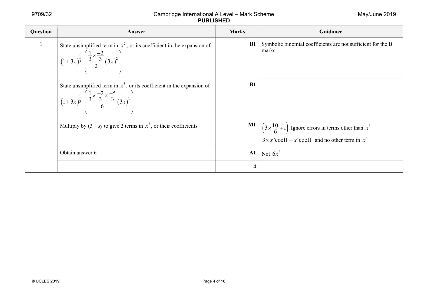Mark scheme, page 4 of 18