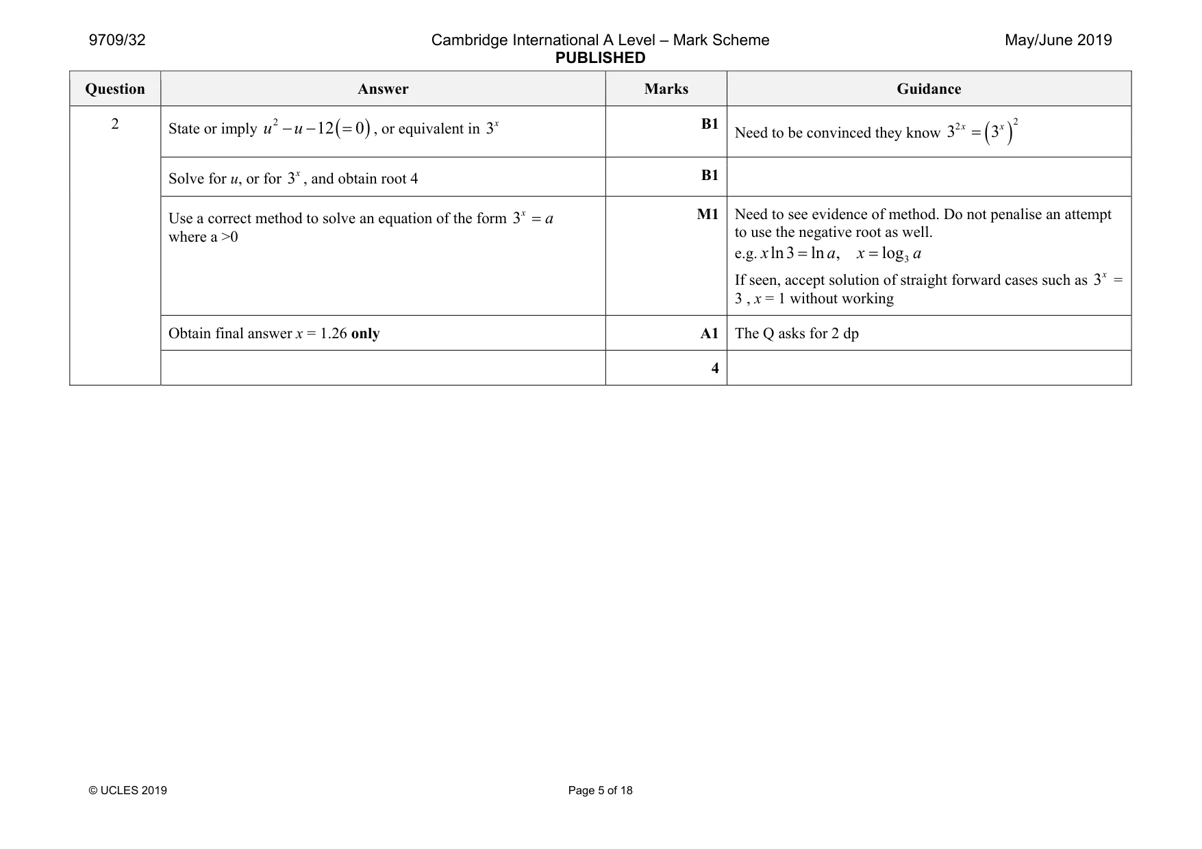 Mark scheme, page 5 of 18