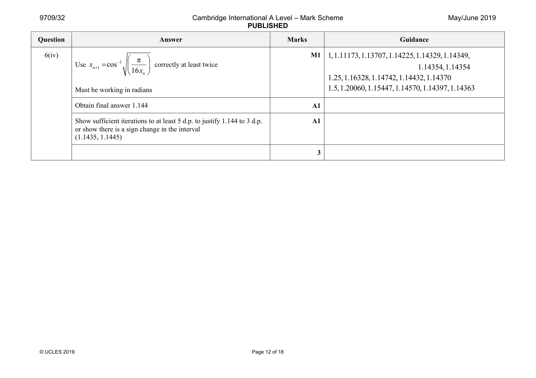 Mark scheme, page 12 of 18