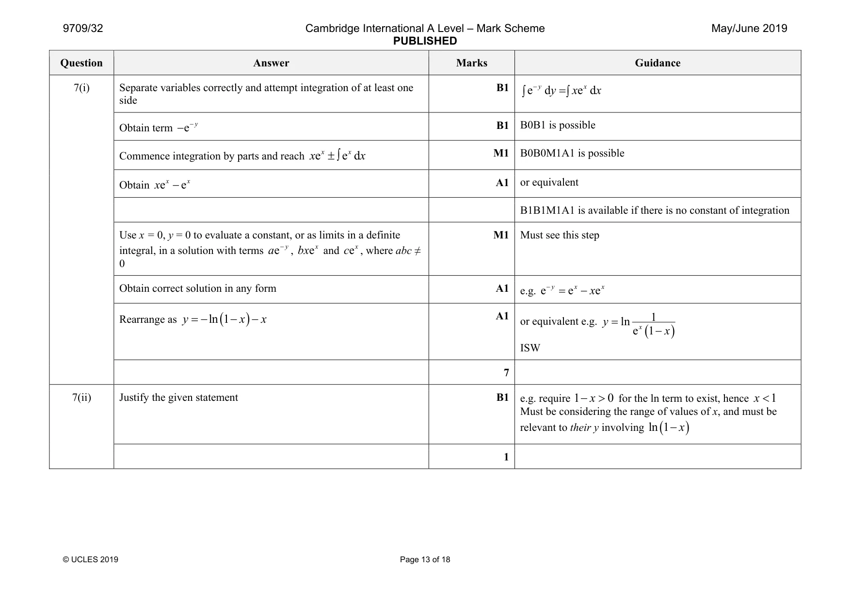 Mark scheme, page 13 of 18