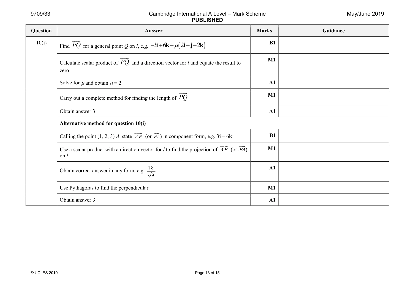 Mark scheme, page 13 of 15