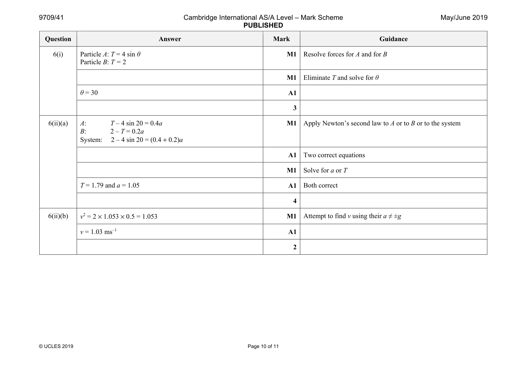 Mark scheme, page 10 of 11