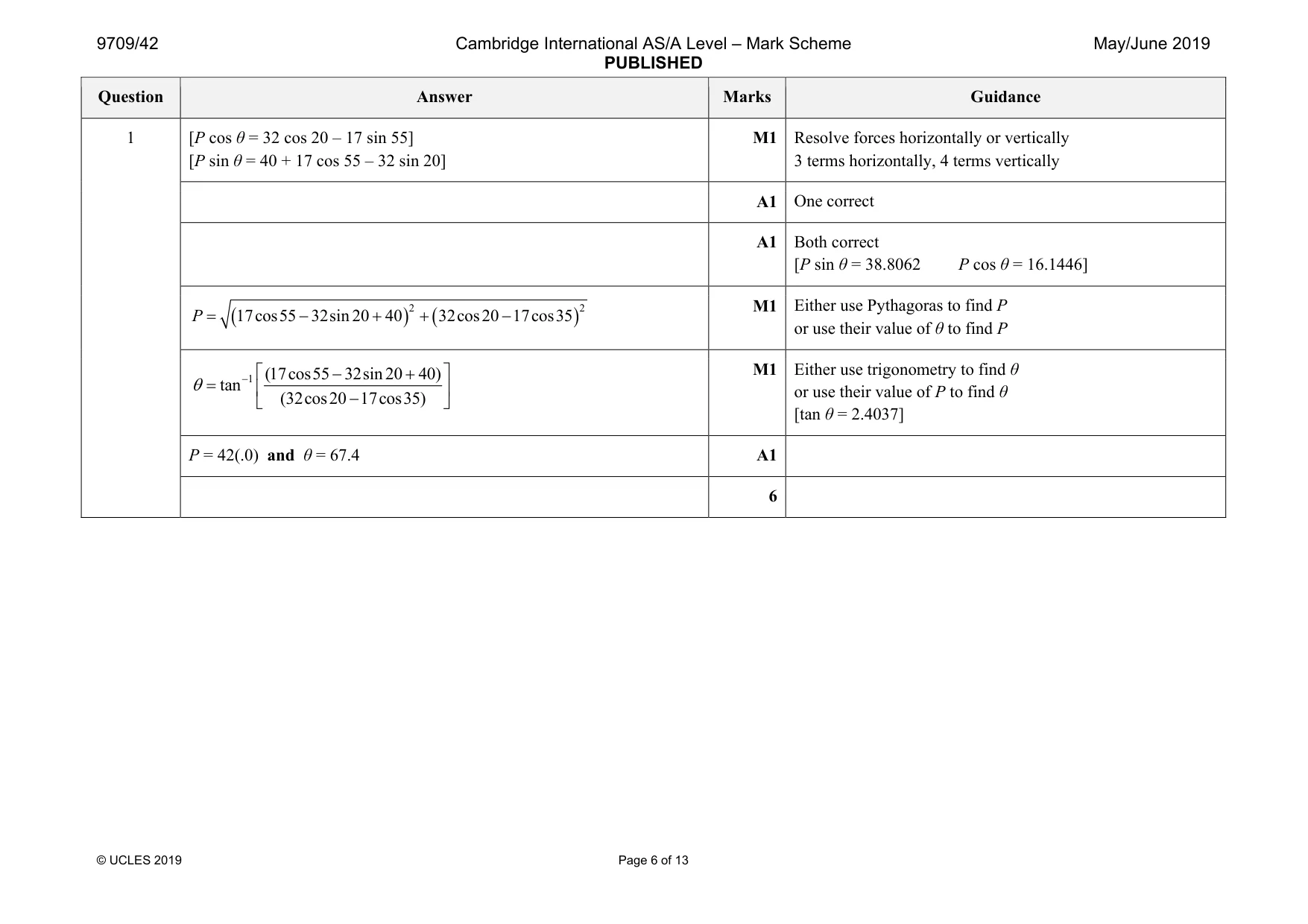 Mark scheme, page 6 of 13