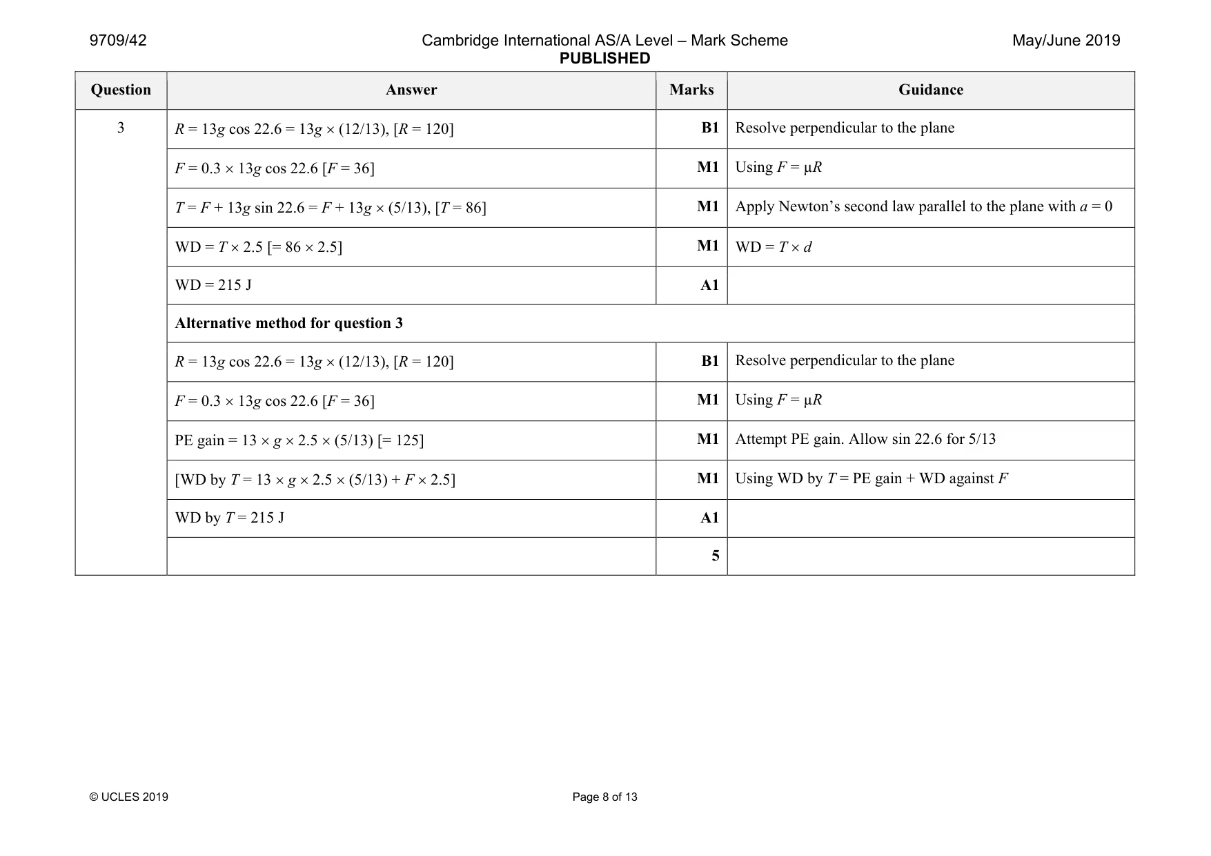 Mark scheme, page 8 of 13