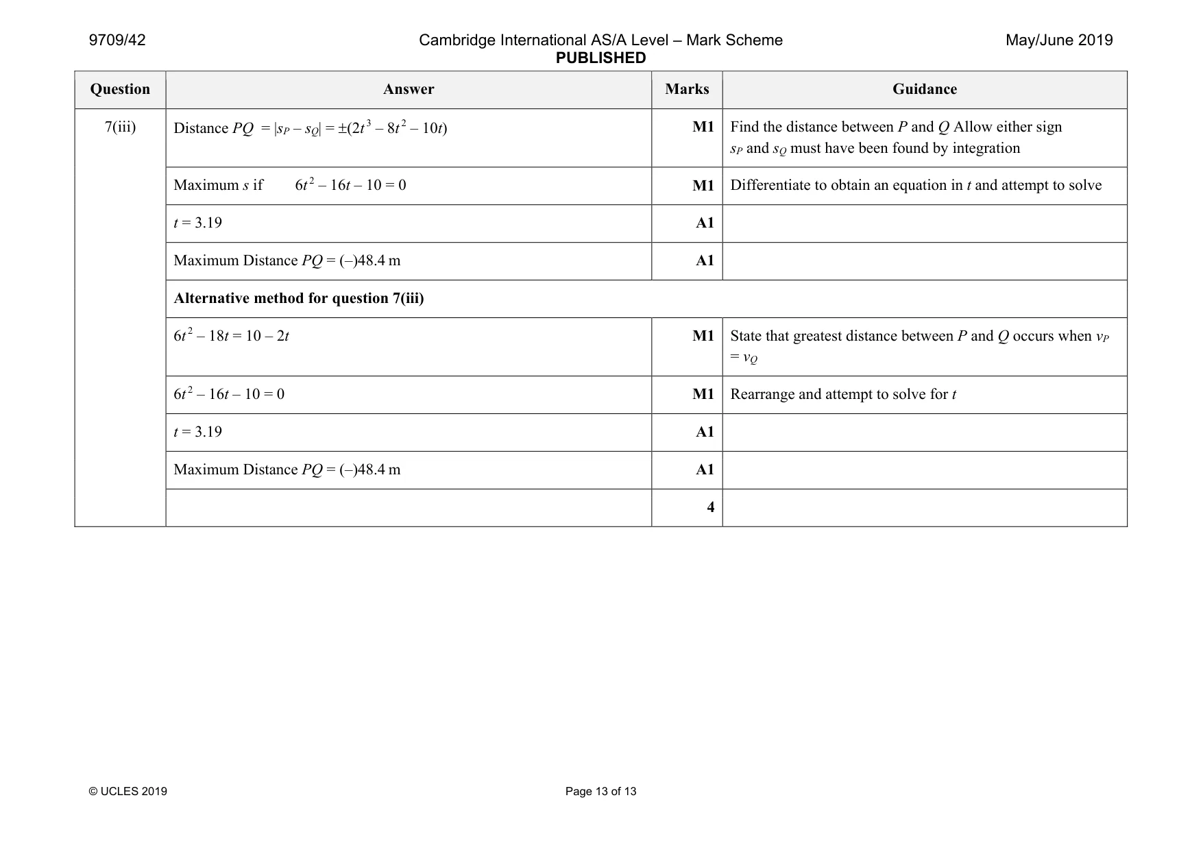 Mark scheme, page 13 of 13