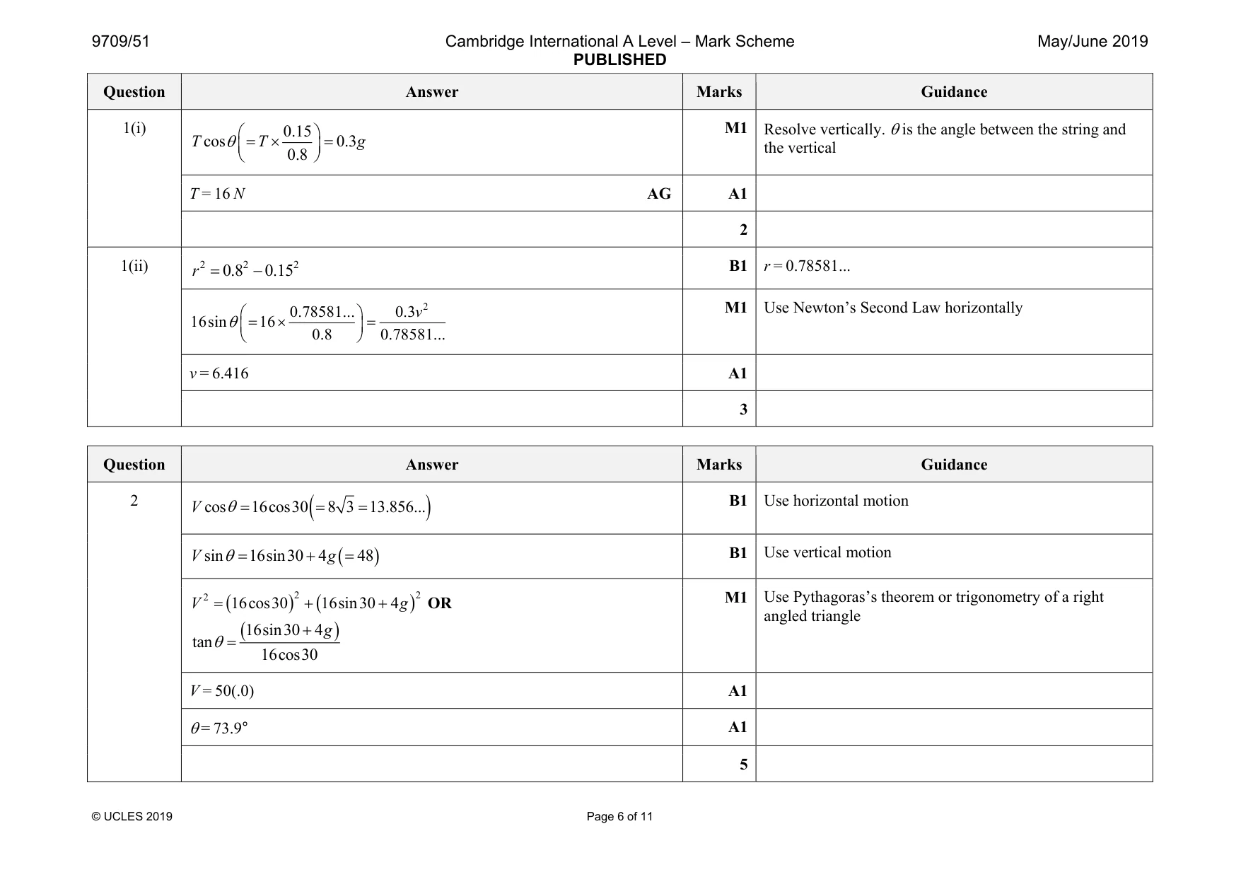 Mark scheme, page 6 of 11