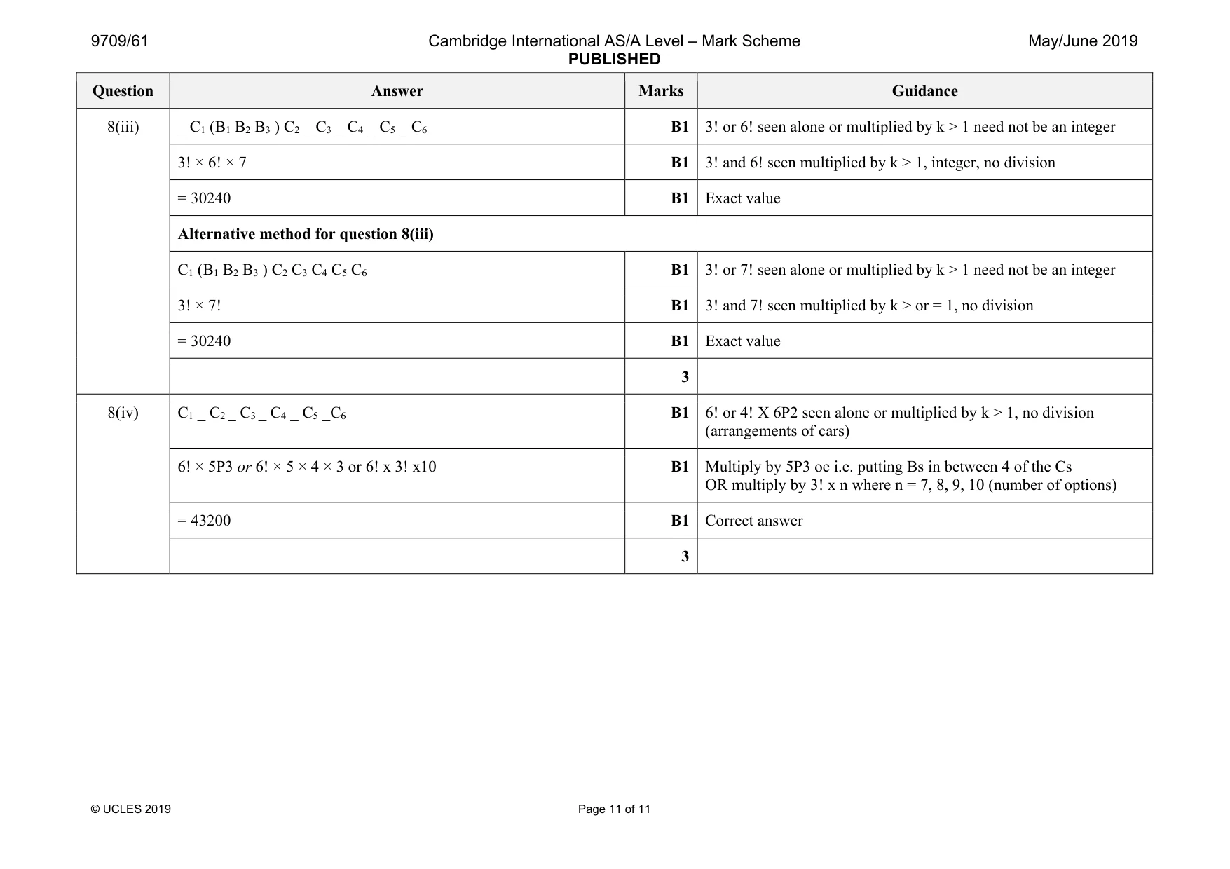Mark scheme, page 11 of 11