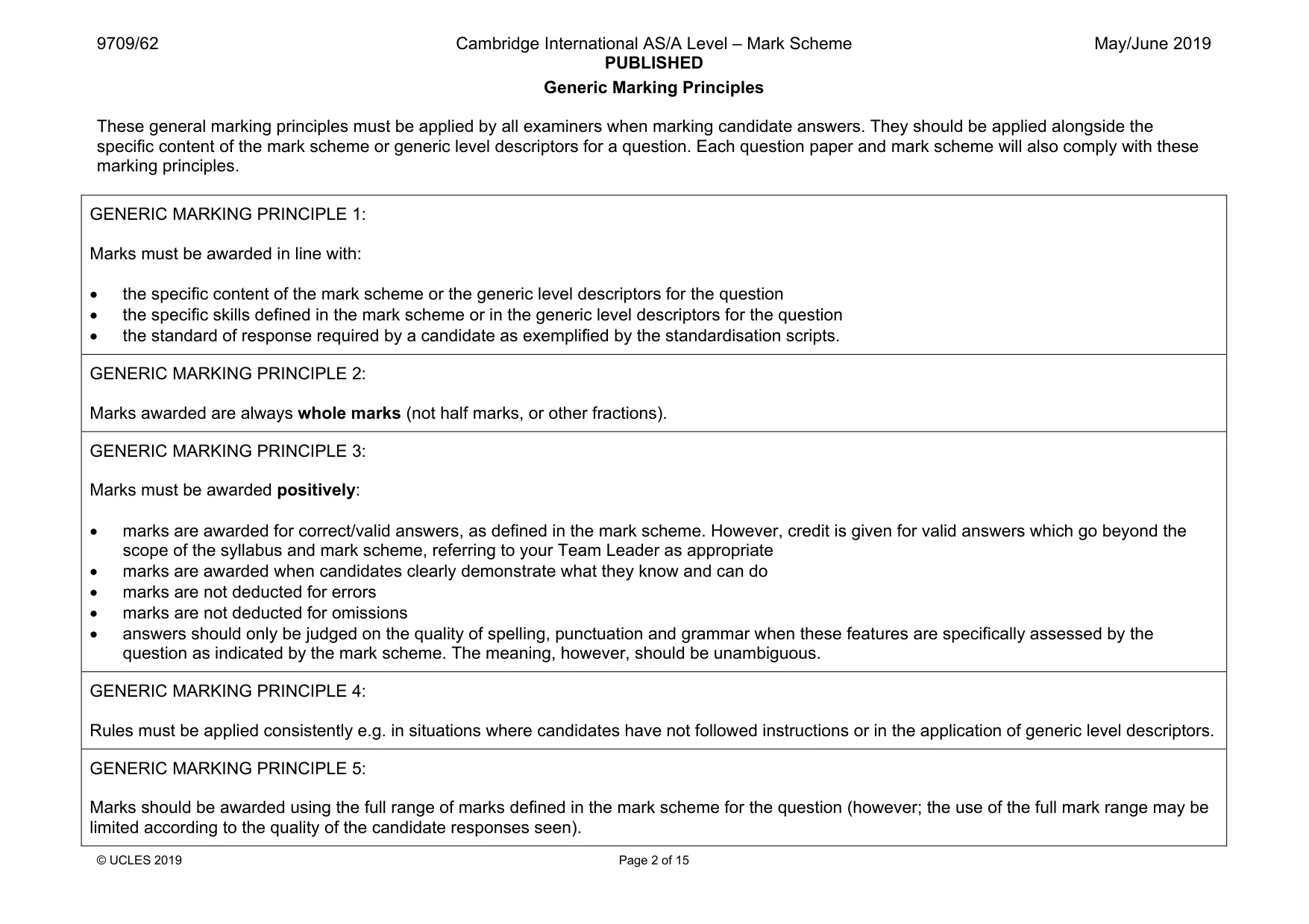 Mark scheme, page 2 of 15