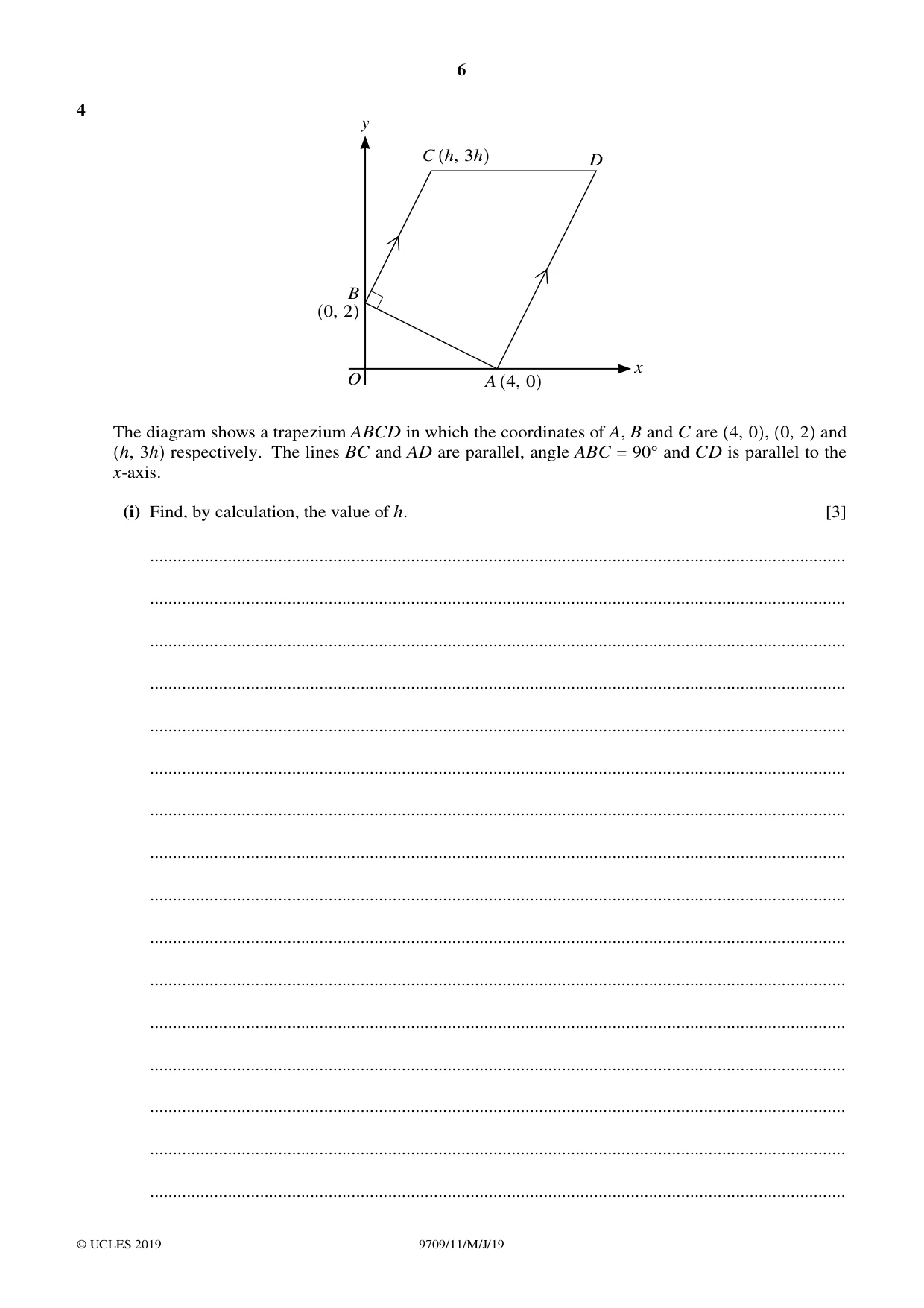Cambridge A Level Mathematics 9709 2019 May/June Paper 1 · Variant 1 question paper, page 6 of 24