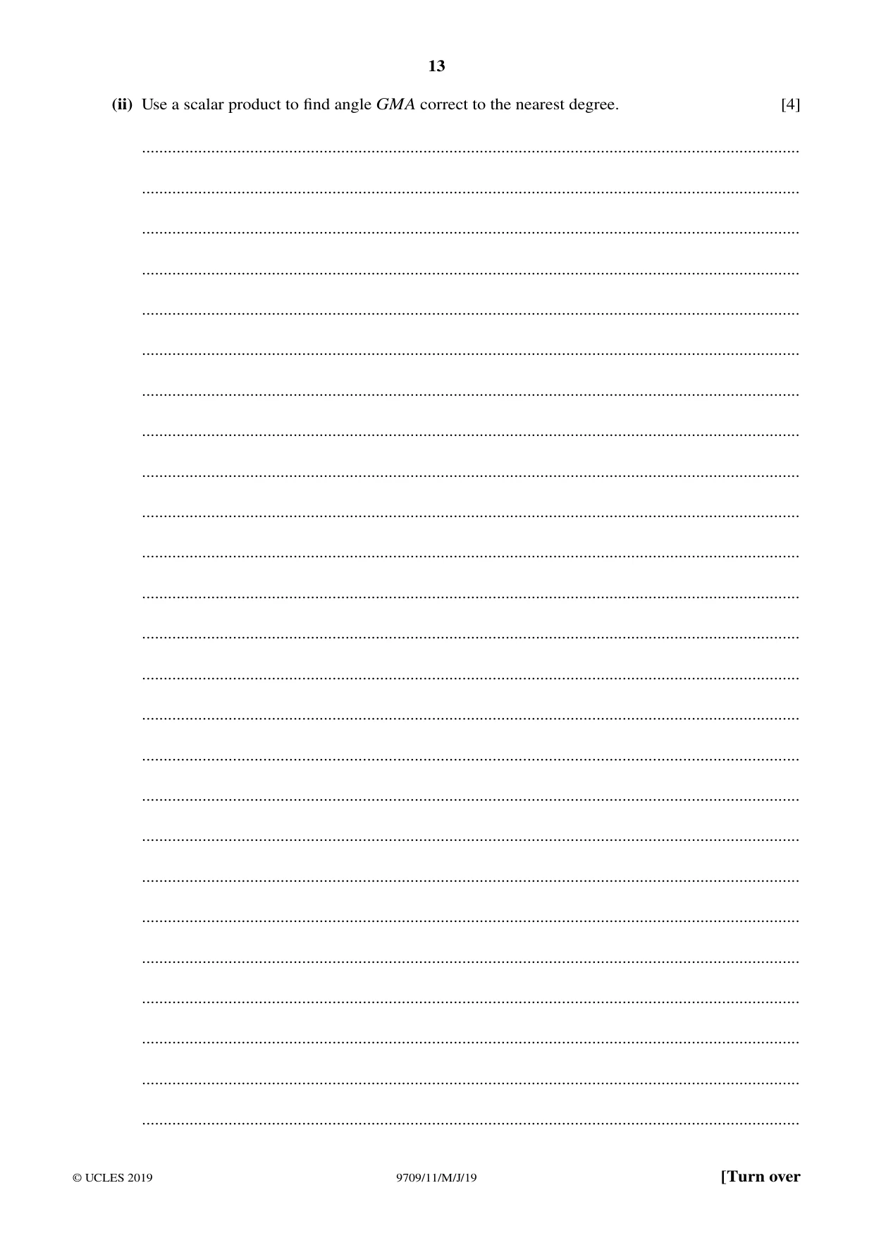 Cambridge A Level Mathematics 9709 2019 May/June Paper 1 · Variant 1 question paper, page 13 of 24