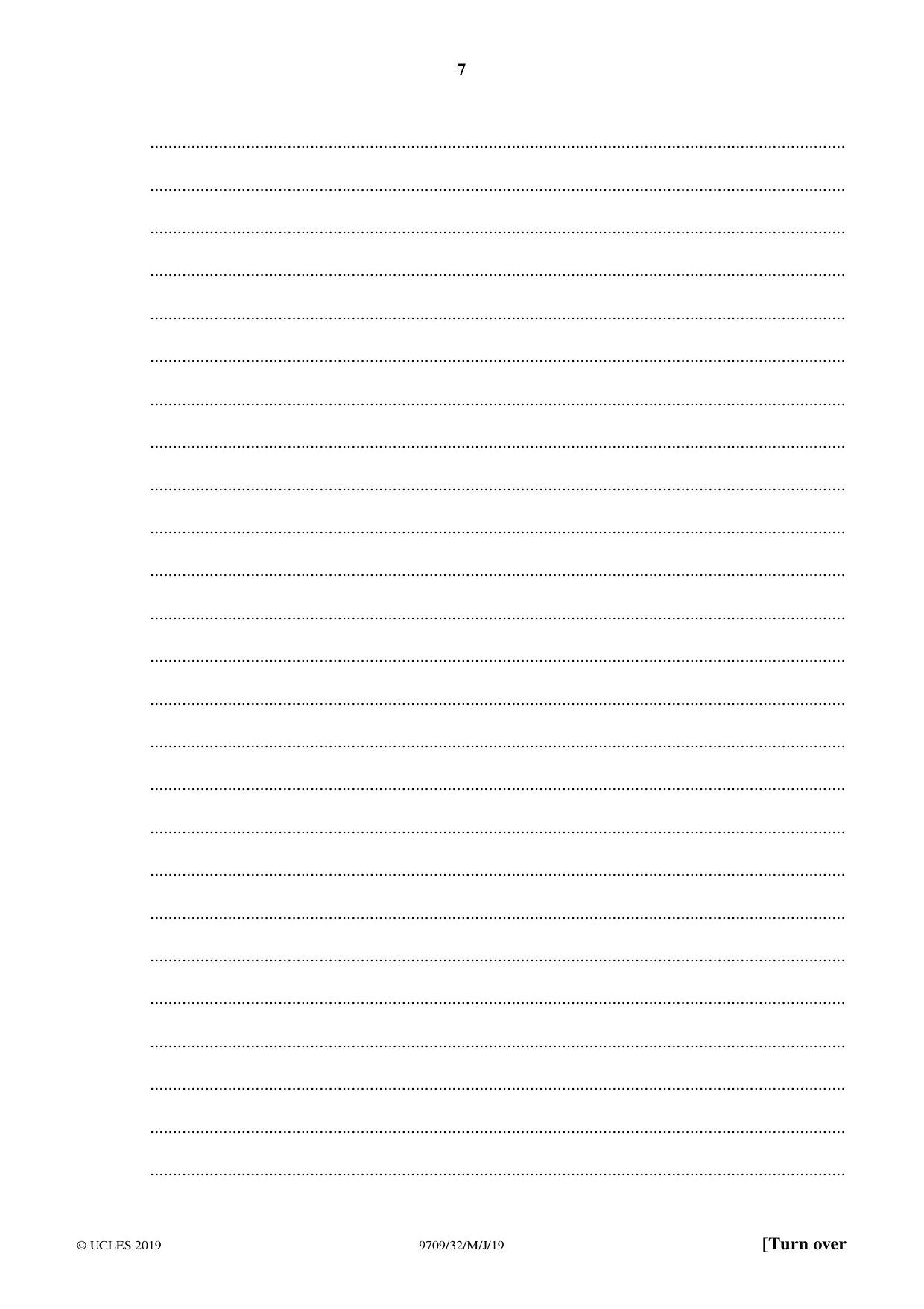 Cambridge A Level Mathematics 9709 2019 May/June Paper 3 · Variant 2 question paper, page 7 of 20