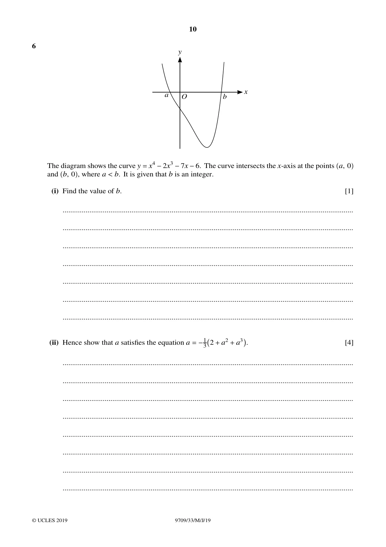 Cambridge A Level Mathematics 9709 2019 May/June Paper 3 · Variant 3 question paper, page 10 of 20