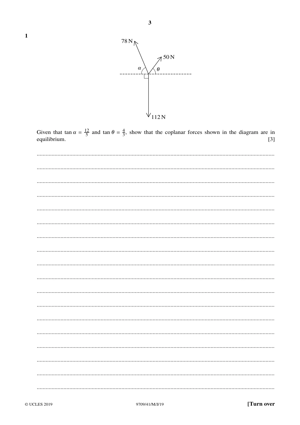Cambridge A Level Mathematics 9709 2019 May/June Paper 4 · Variant 1 question paper, page 3 of 16