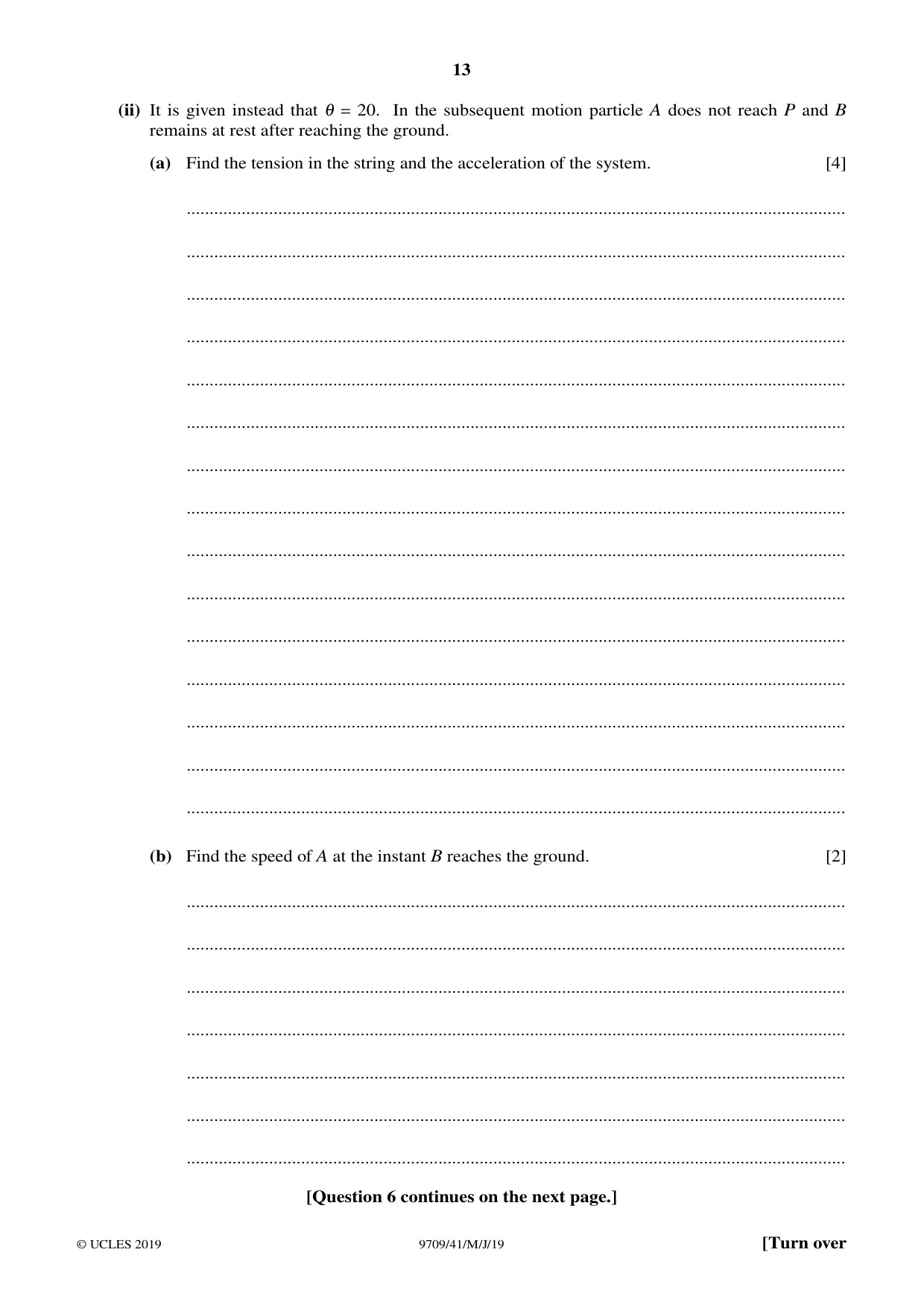 Cambridge A Level Mathematics 9709 2019 May/June Paper 4 · Variant 1 question paper, page 13 of 16