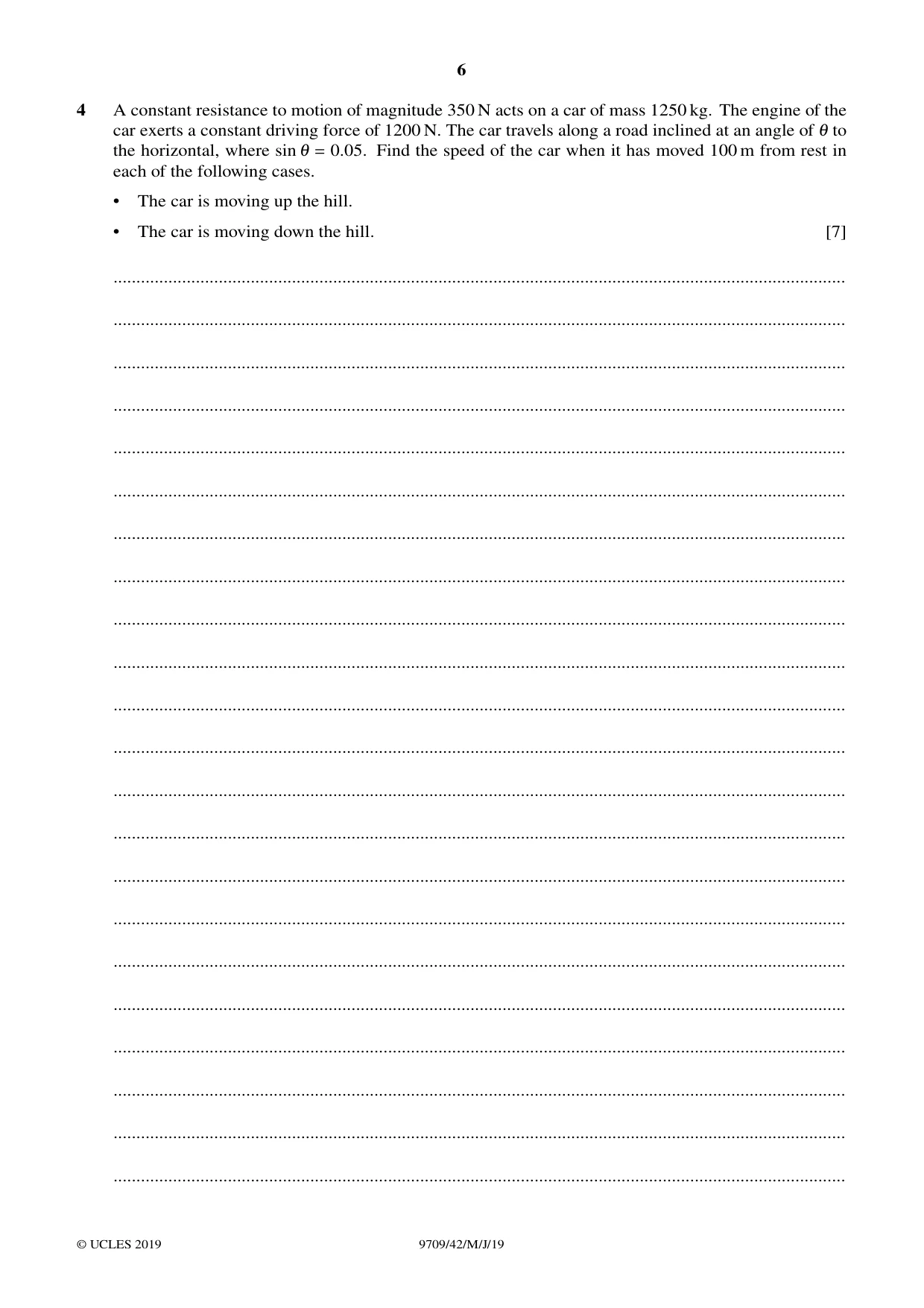 Cambridge A Level Mathematics 9709 2019 May/June Paper 4 · Variant 2 question paper, page 6 of 16