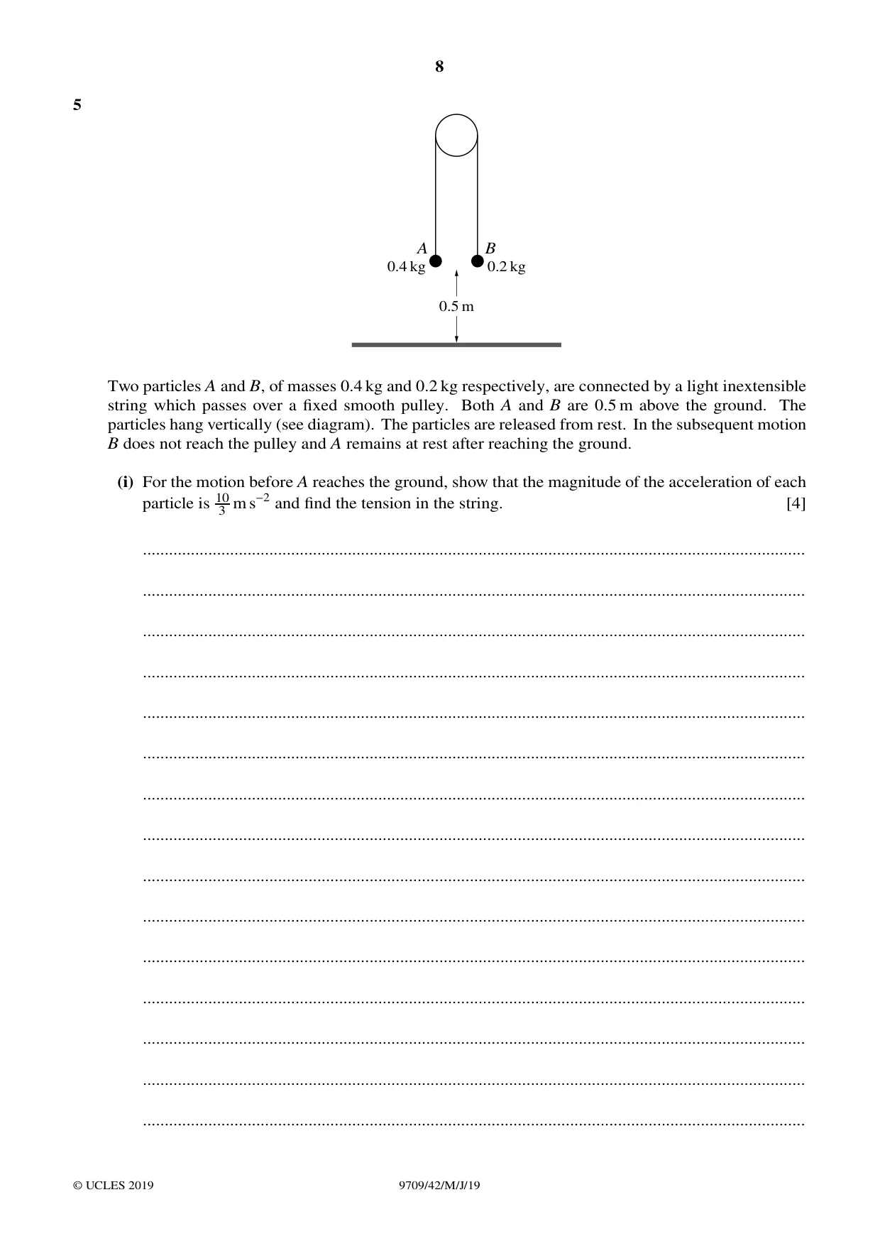 Cambridge A Level Mathematics 9709 2019 May/June Paper 4 · Variant 2 question paper, page 8 of 16