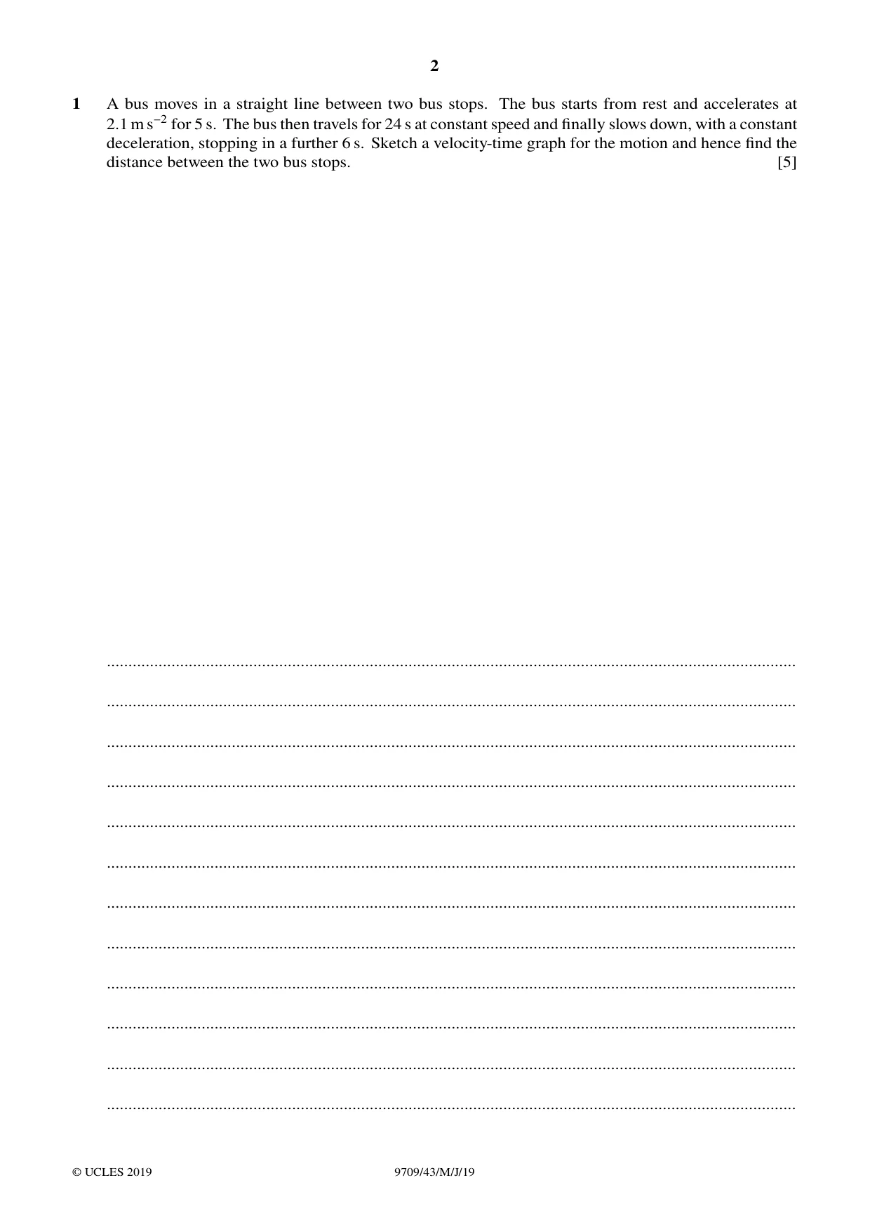 Cambridge A Level Mathematics 9709 2019 May/June Paper 4 · Variant 3 question paper, page 2 of 12