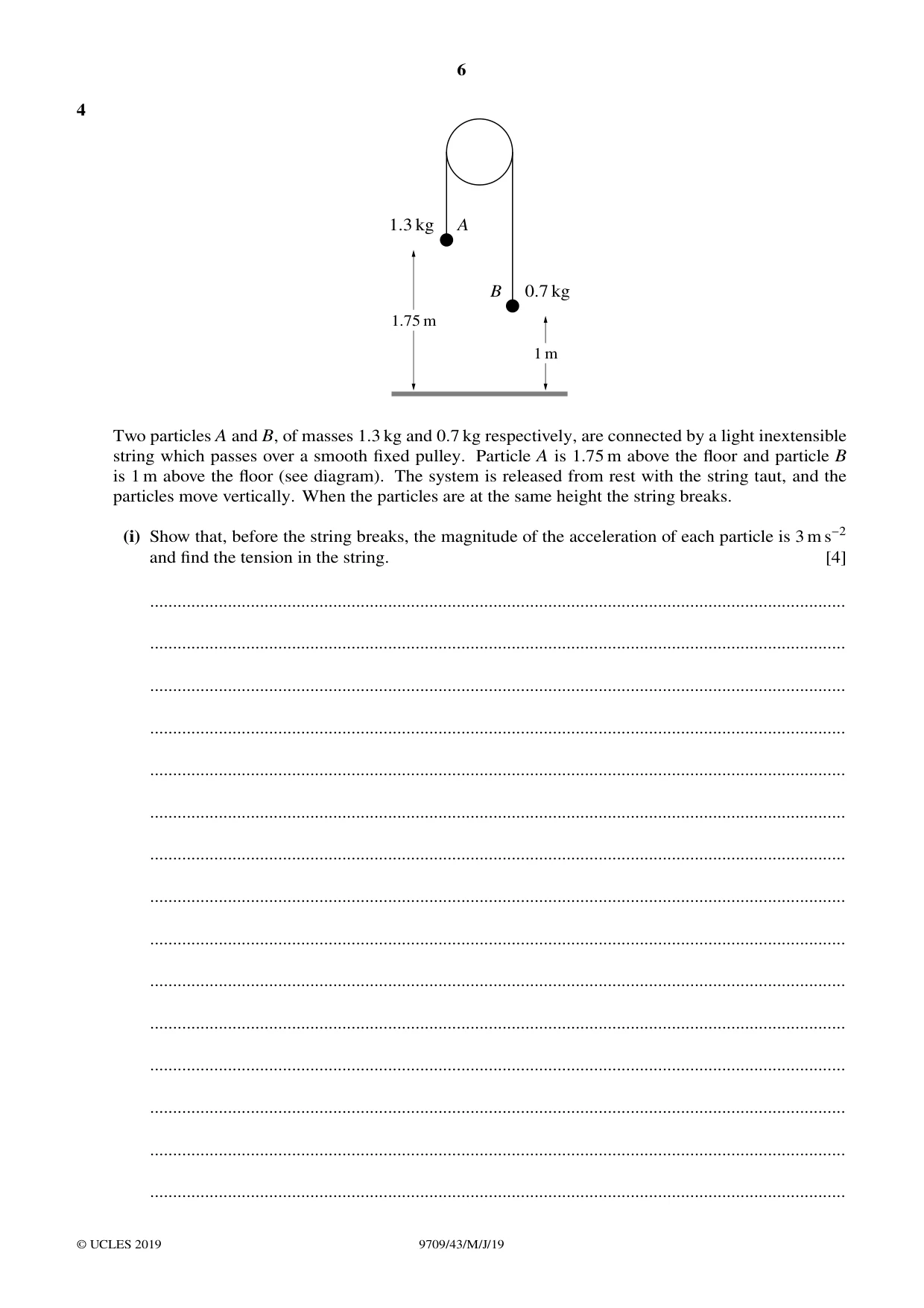 Cambridge A Level Mathematics 9709 2019 May/June Paper 4 · Variant 3 question paper, page 6 of 12