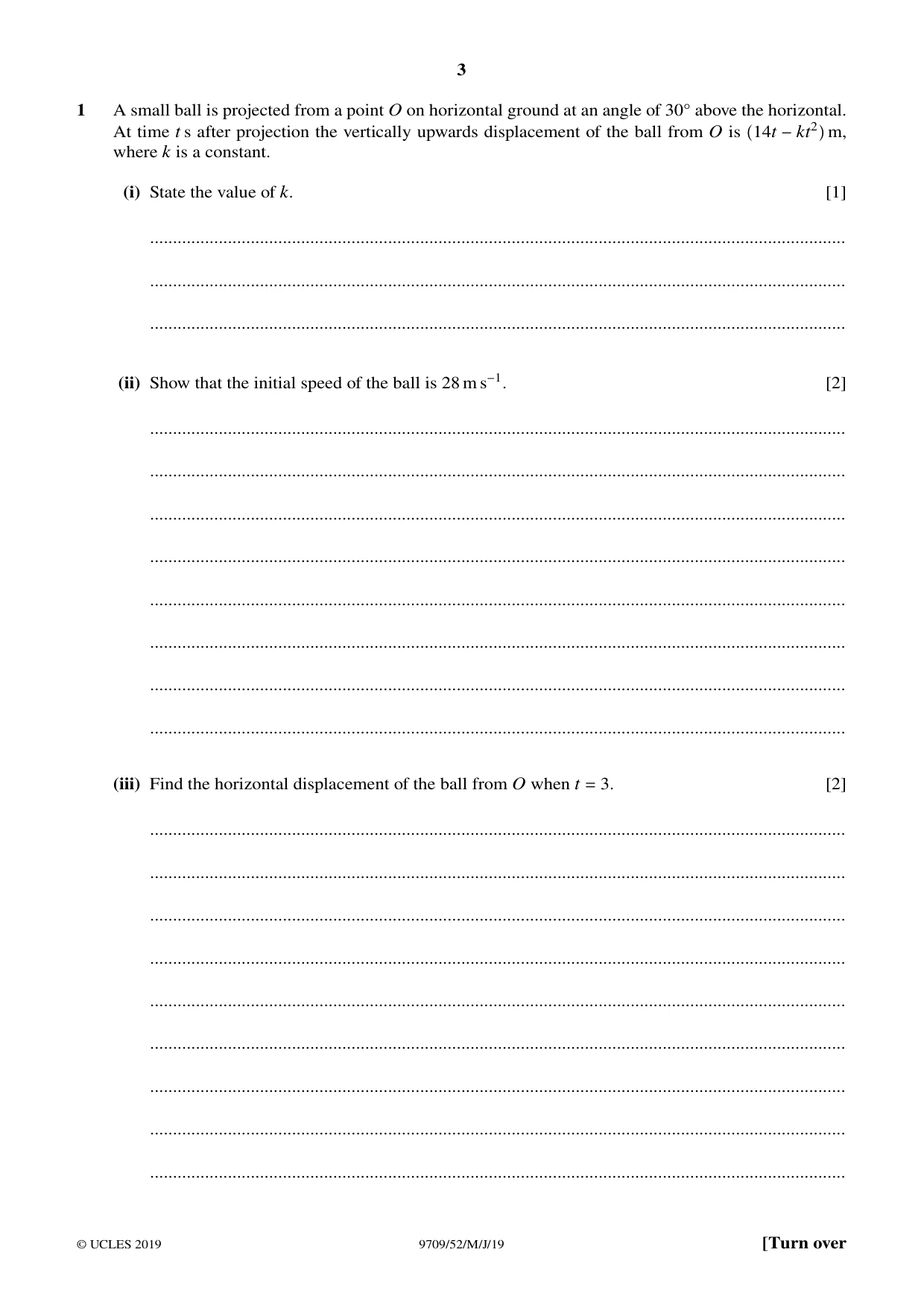 Cambridge A Level Mathematics 9709 2019 May/June Paper 5 · Variant 2 question paper, page 3 of 16