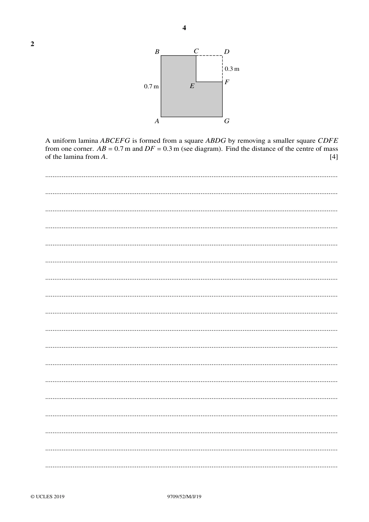 Cambridge A Level Mathematics 9709 2019 May/June Paper 5 · Variant 2 question paper, page 4 of 16