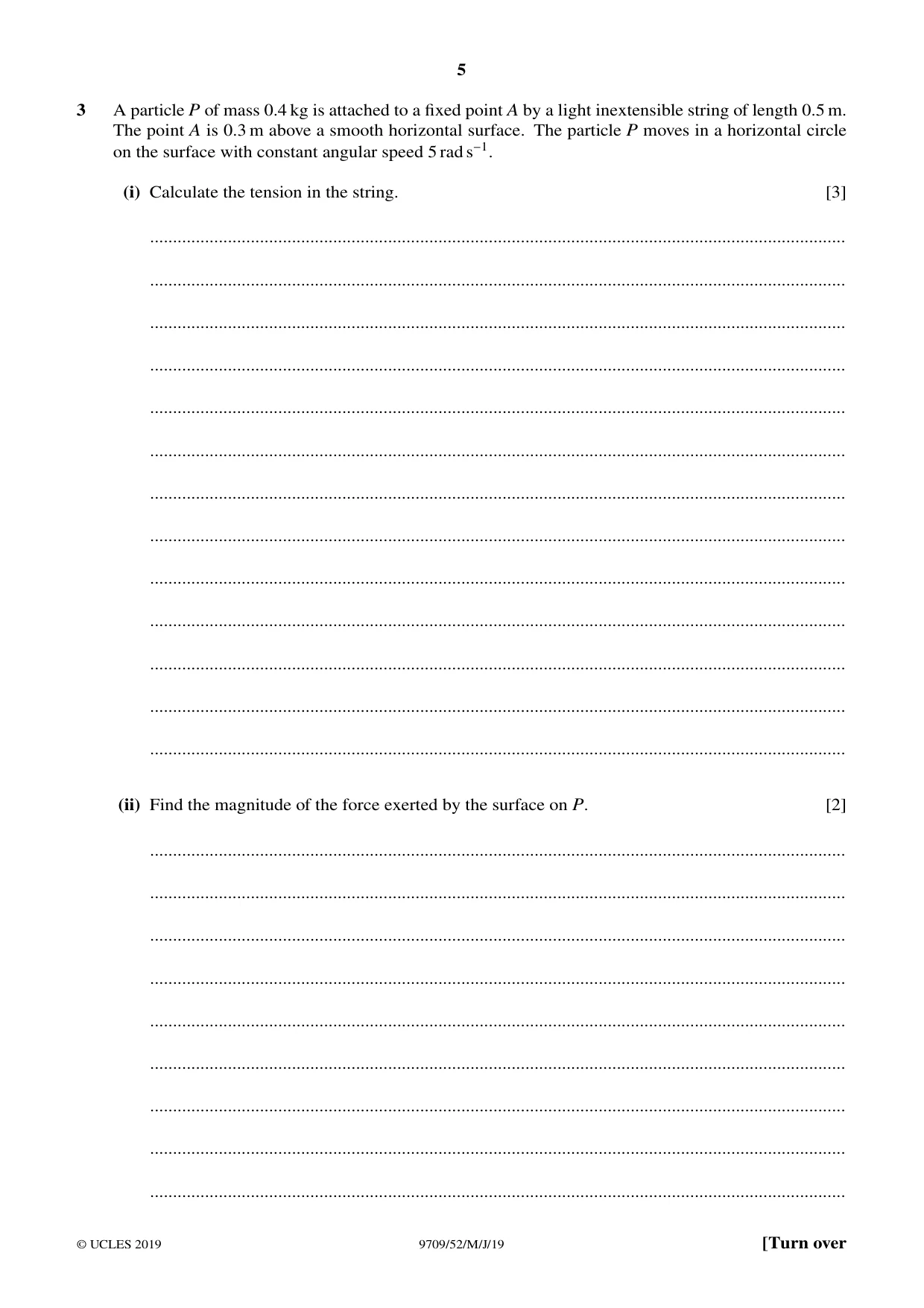 Cambridge A Level Mathematics 9709 2019 May/June Paper 5 · Variant 2 question paper, page 5 of 16