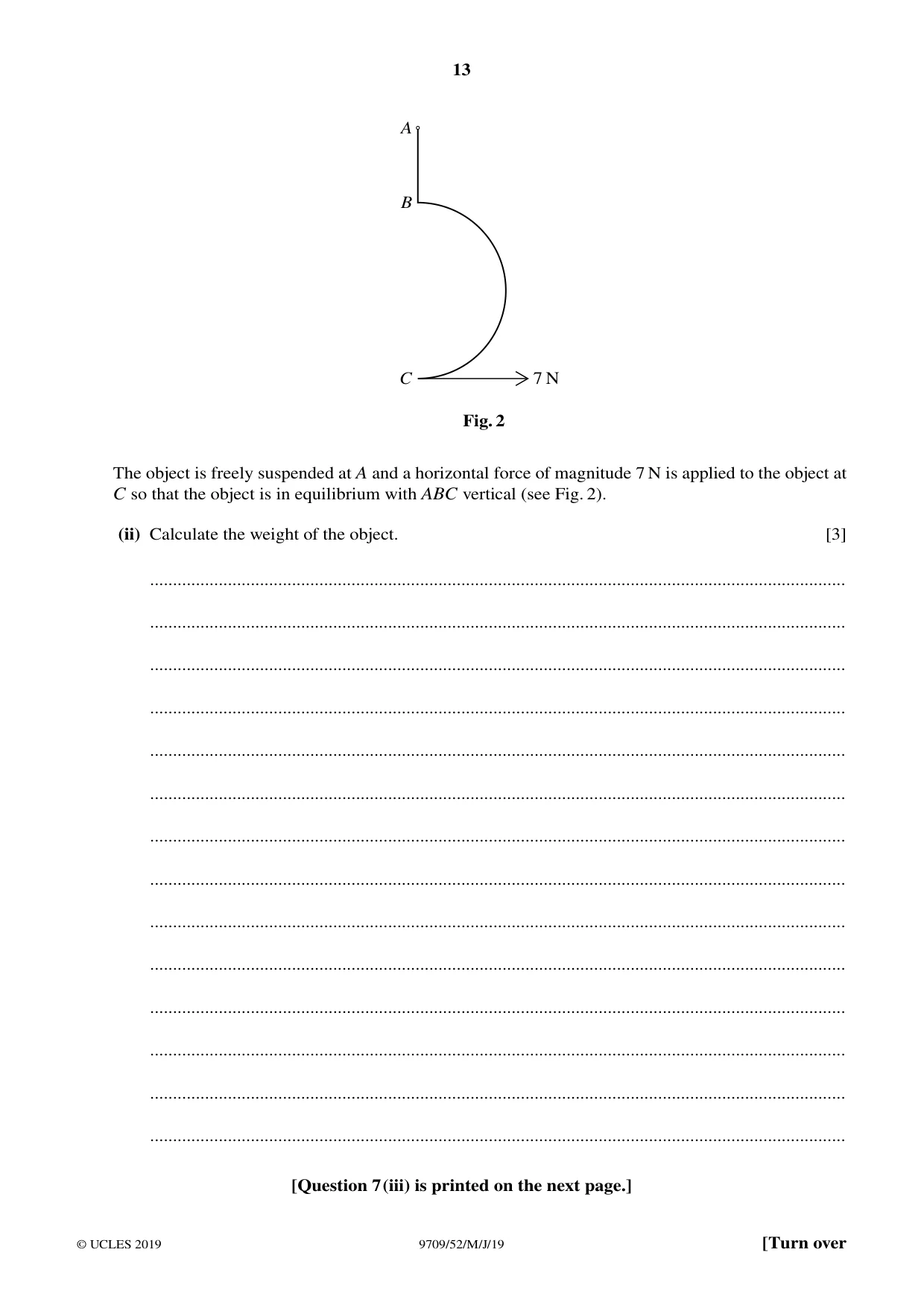 Cambridge A Level Mathematics 9709 2019 May/June Paper 5 · Variant 2 question paper, page 13 of 16