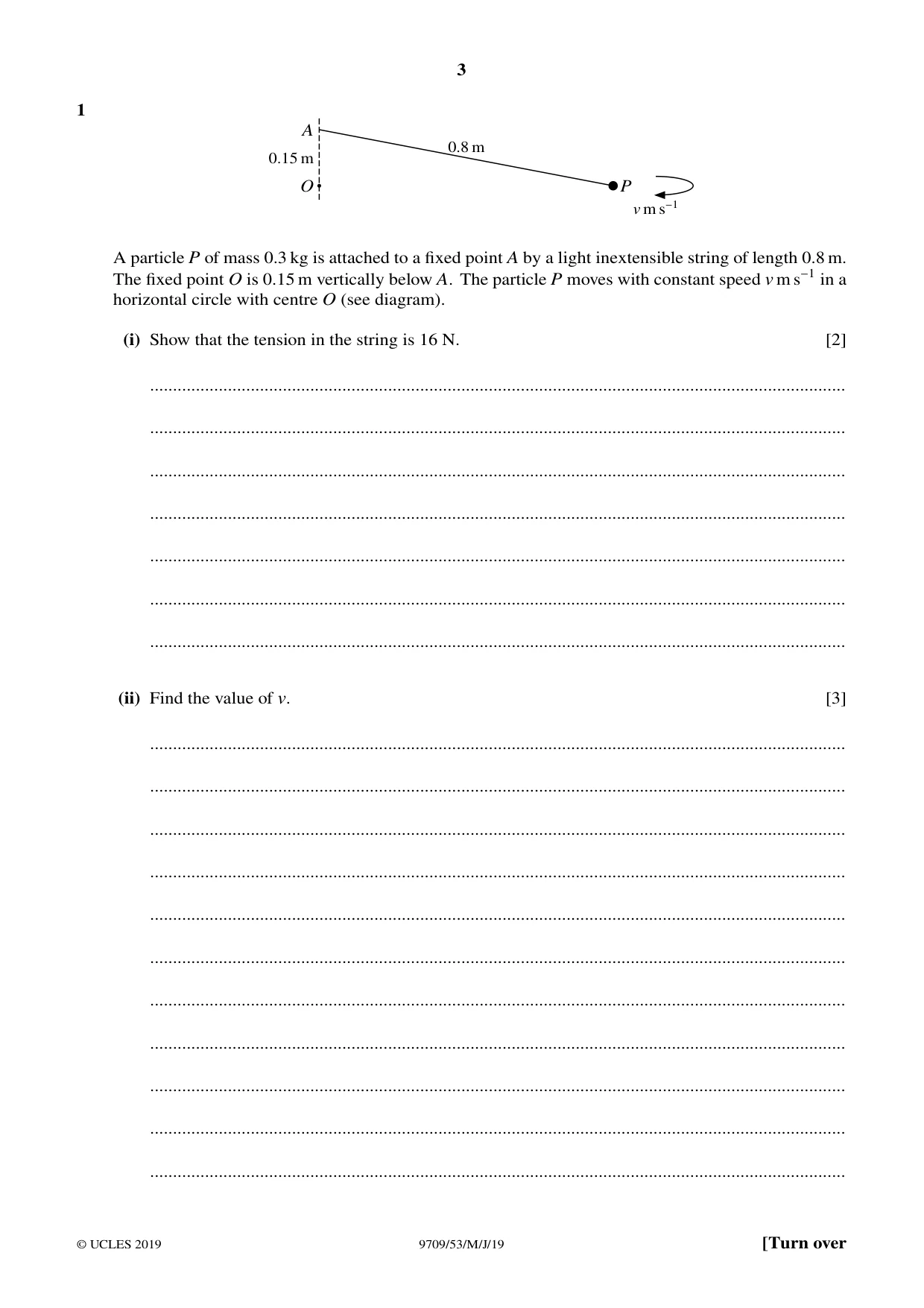 Cambridge A Level Mathematics 9709 2019 May/June Paper 5 · Variant 3 question paper, page 3 of 16