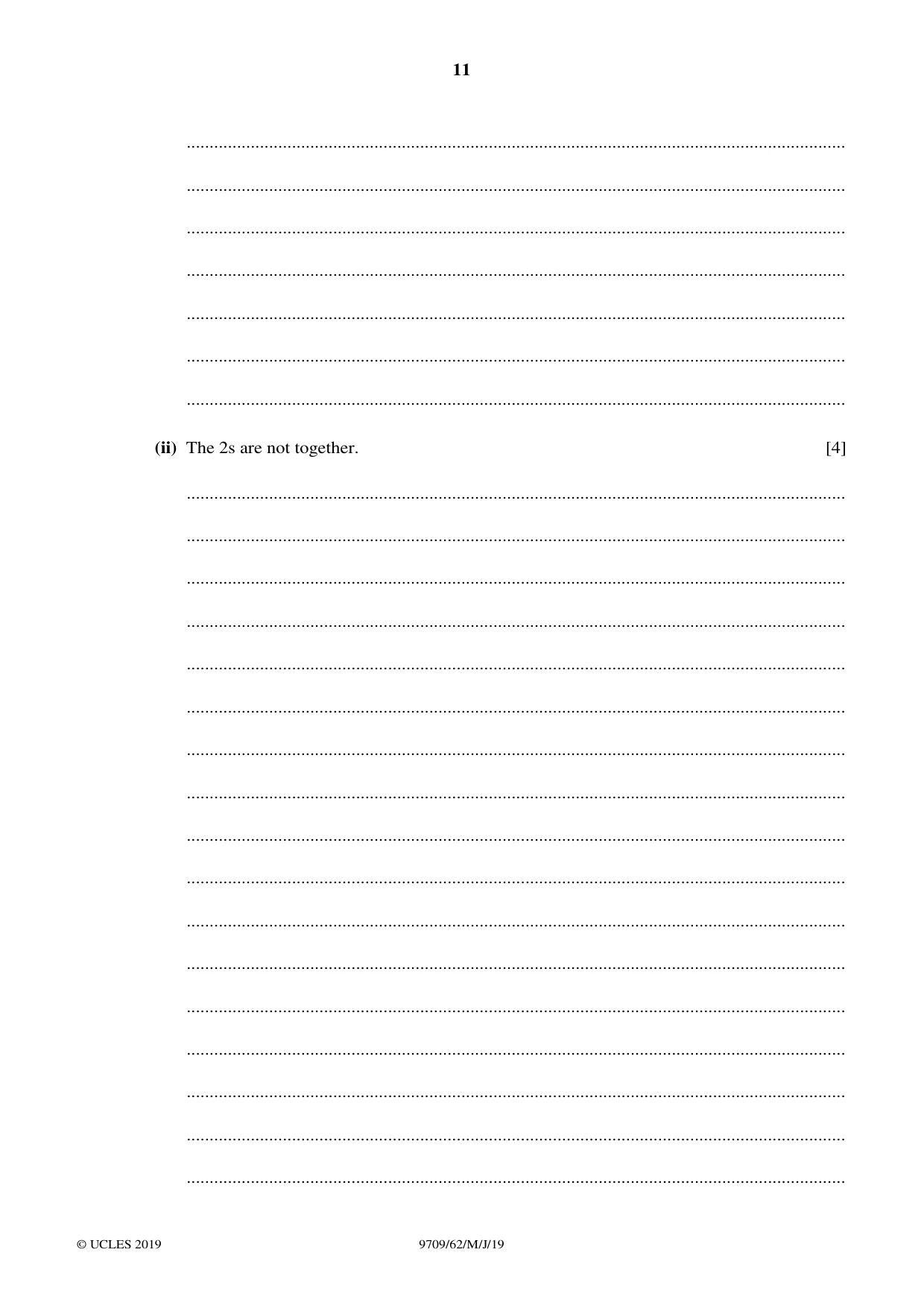 Cambridge A Level Mathematics 9709 2019 May/June Paper 6 · Variant 2 question paper, page 11 of 12
