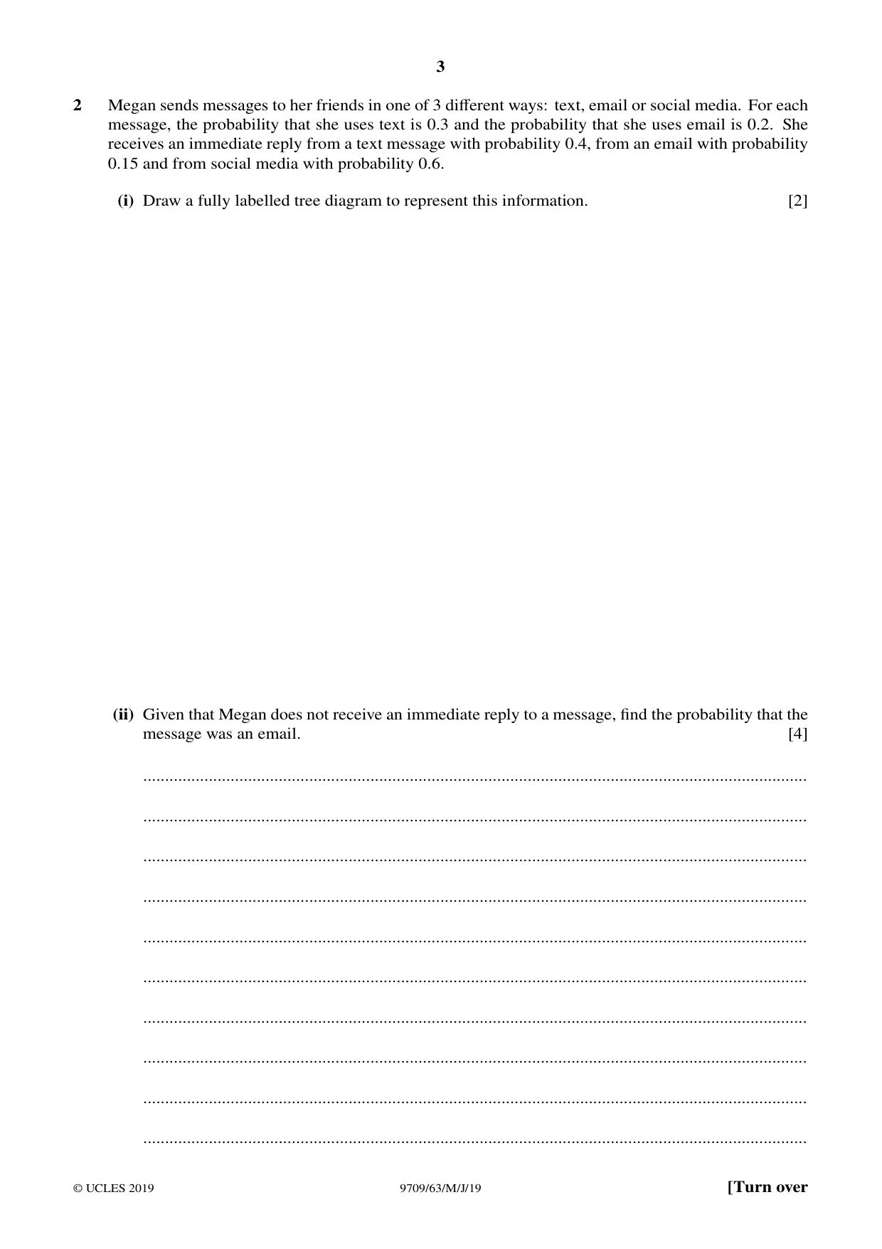 Cambridge A Level Mathematics 9709 2019 May/June Paper 6 · Variant 3 question paper, page 3 of 12