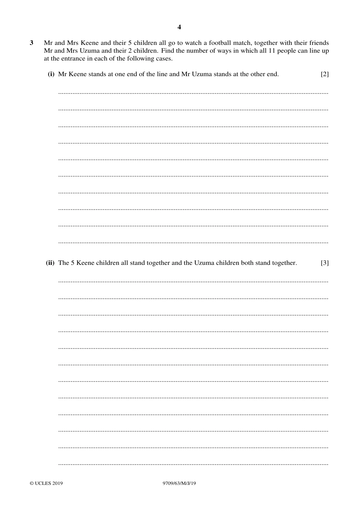 Cambridge A Level Mathematics 9709 2019 May/June Paper 6 · Variant 3 question paper, page 4 of 12