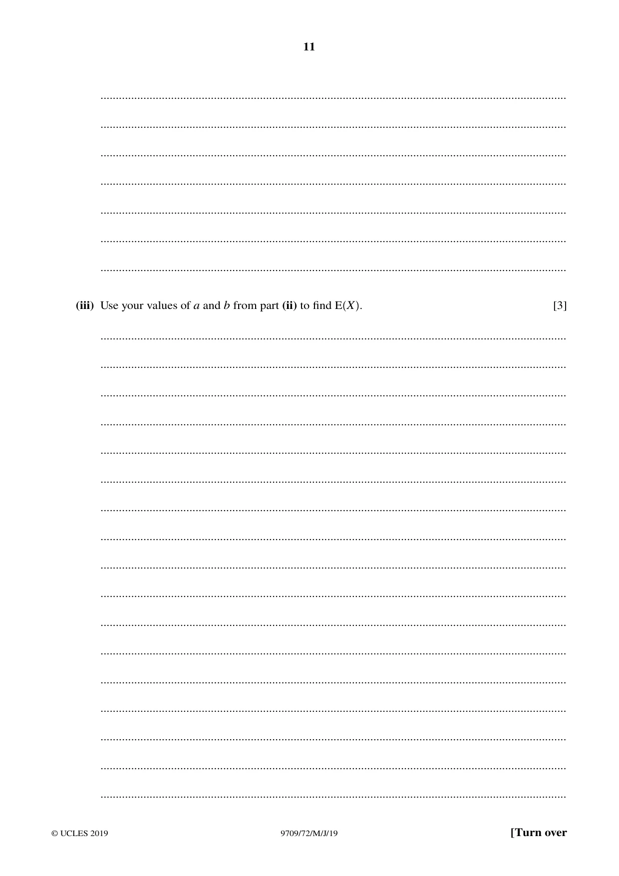 Cambridge A Level Mathematics 9709 2019 May/June Paper 7 · Variant 2 question paper, page 11 of 16