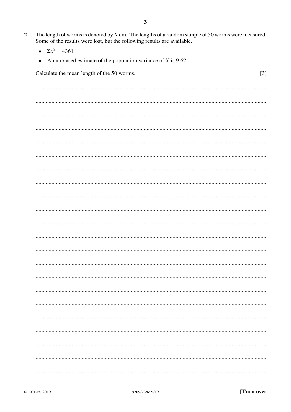 Cambridge A Level Mathematics 9709 2019 May/June Paper 7 · Variant 3 question paper, page 3 of 16