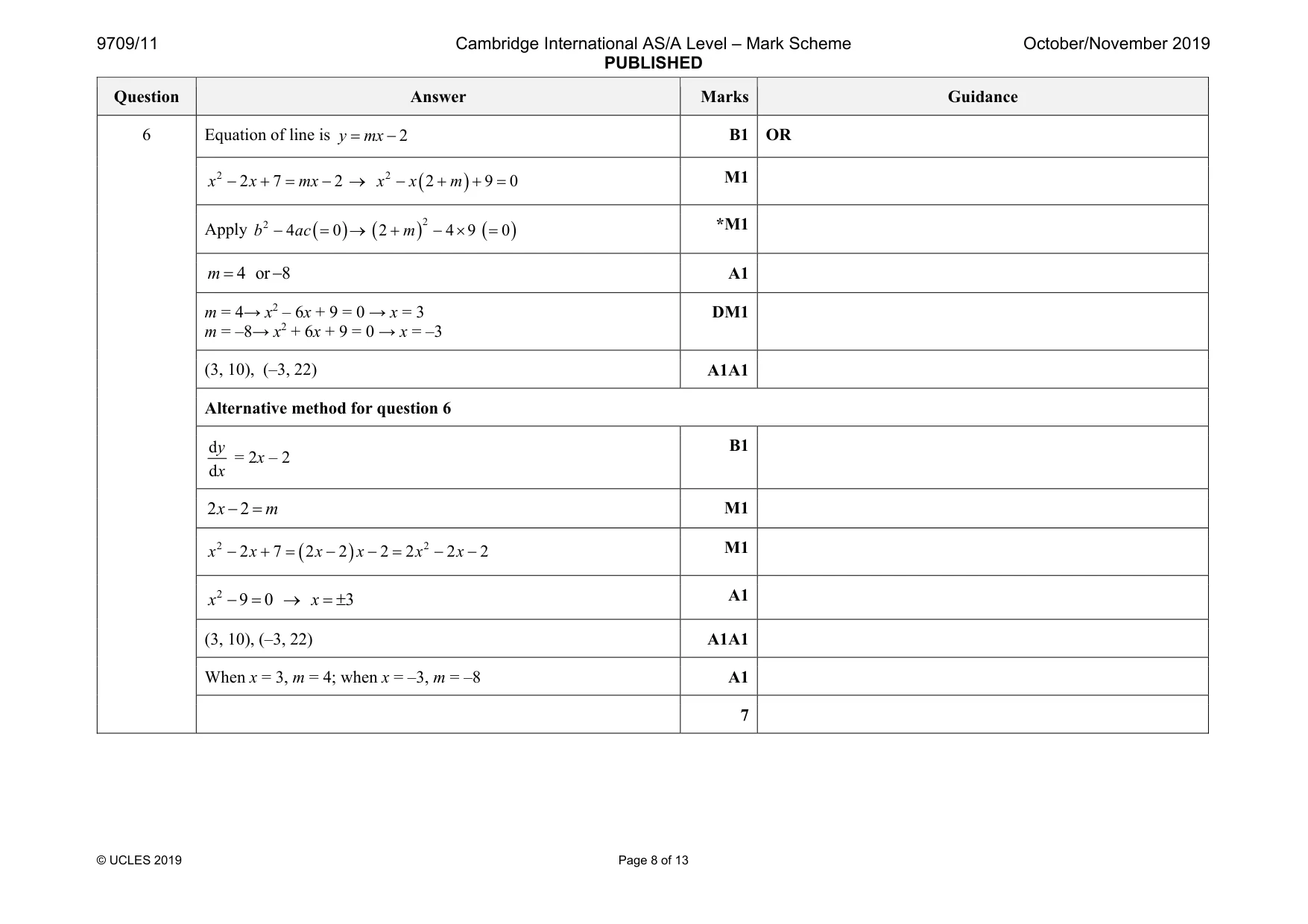 Mark scheme, page 8 of 13