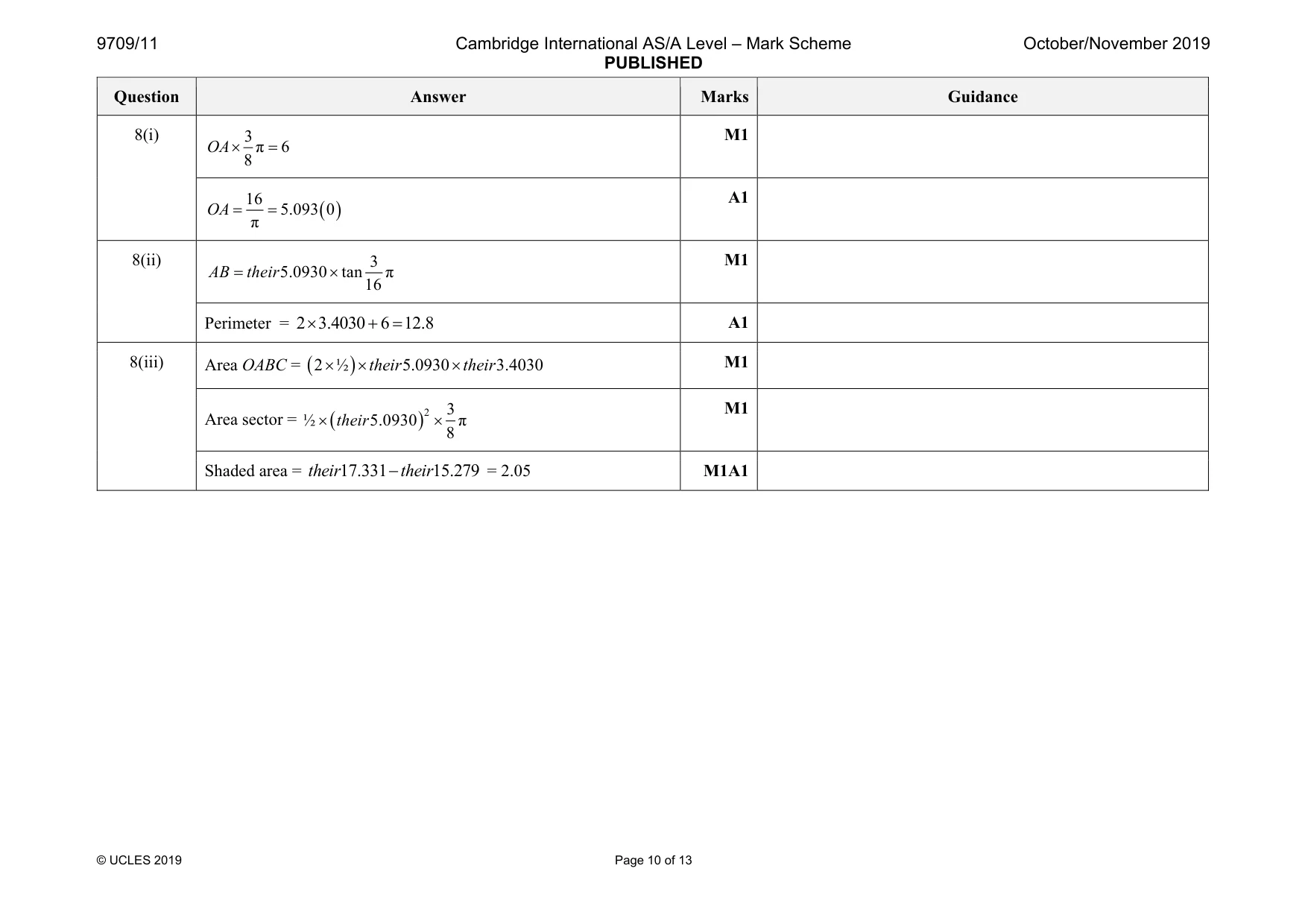 Mark scheme, page 10 of 13