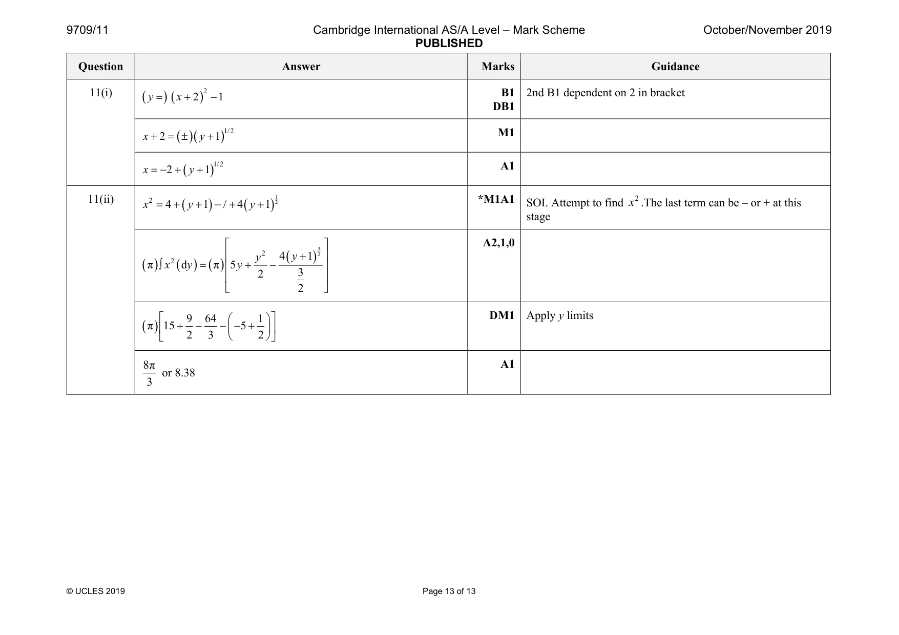 Mark scheme, page 13 of 13