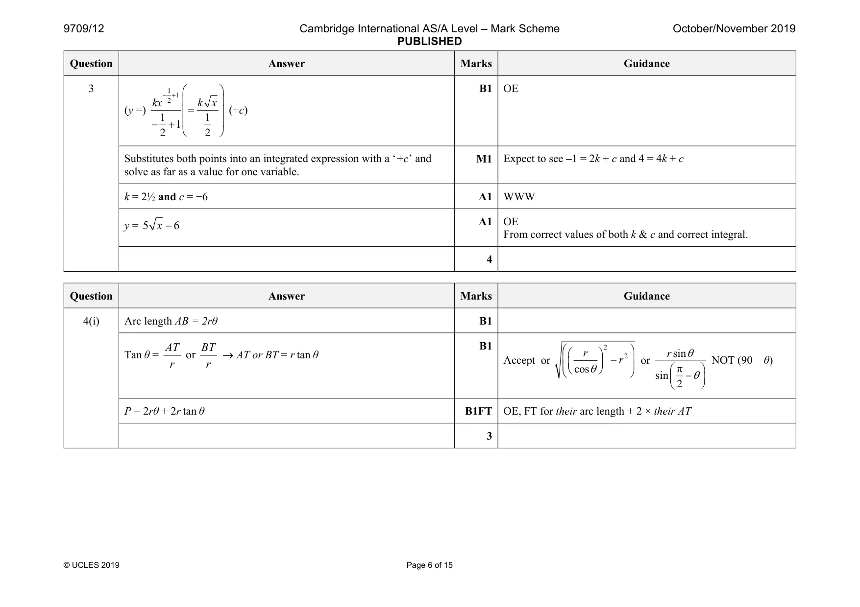 Mark scheme, page 6 of 15
